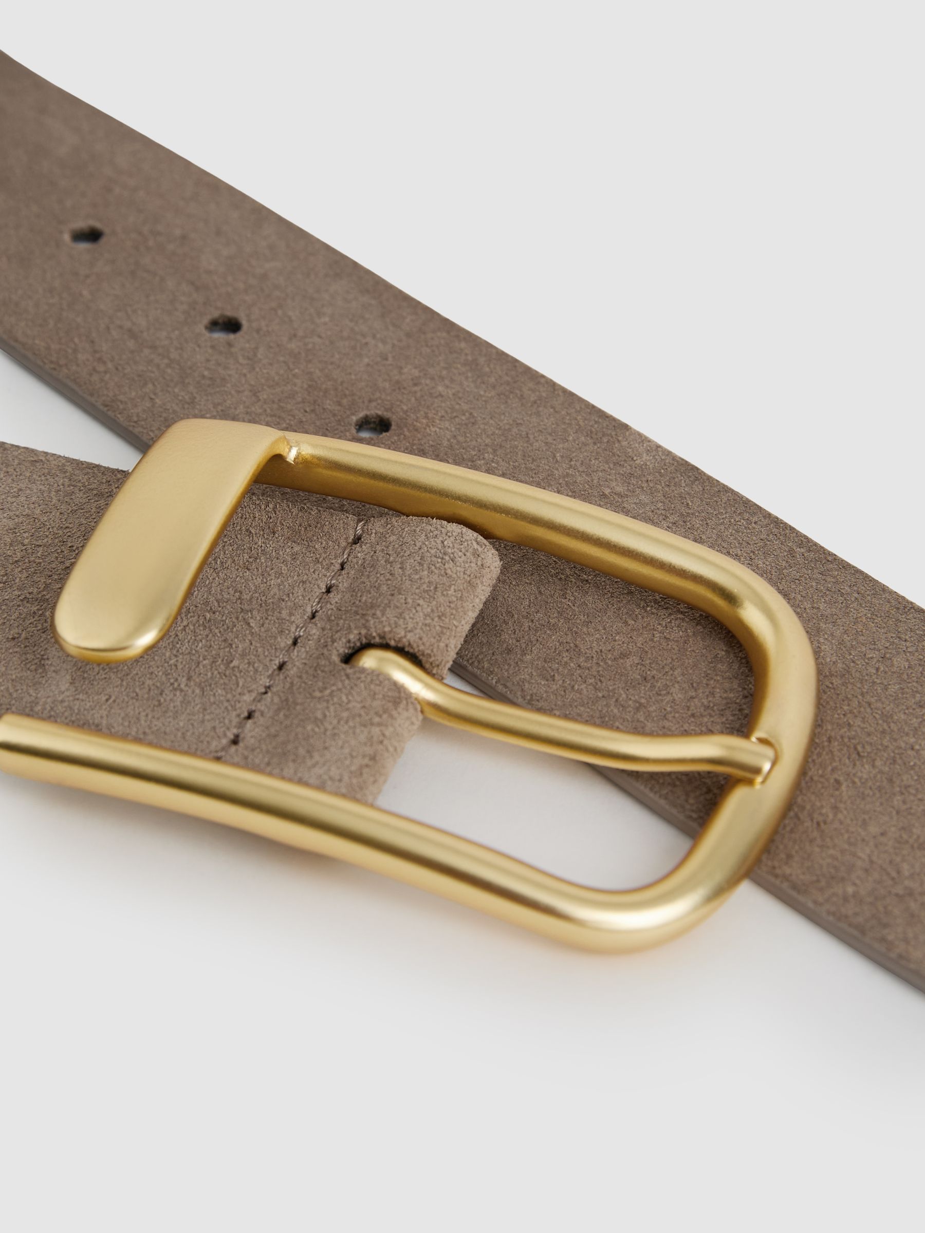 Leather Half Keeper Belt in Grey - Image 4 of 4