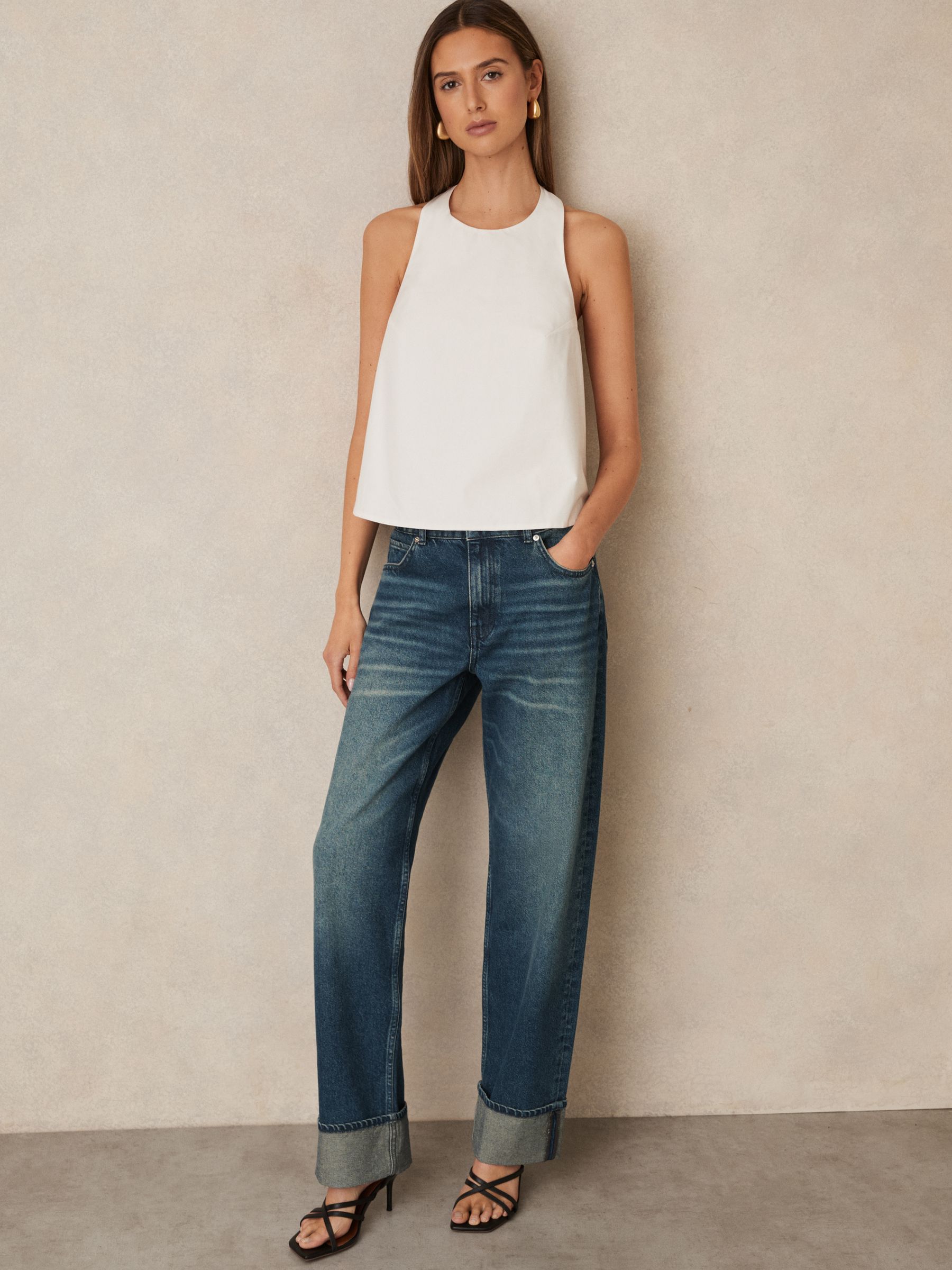 Cotton Belt-Halterneck Top in Ivory - Image 3 of 6