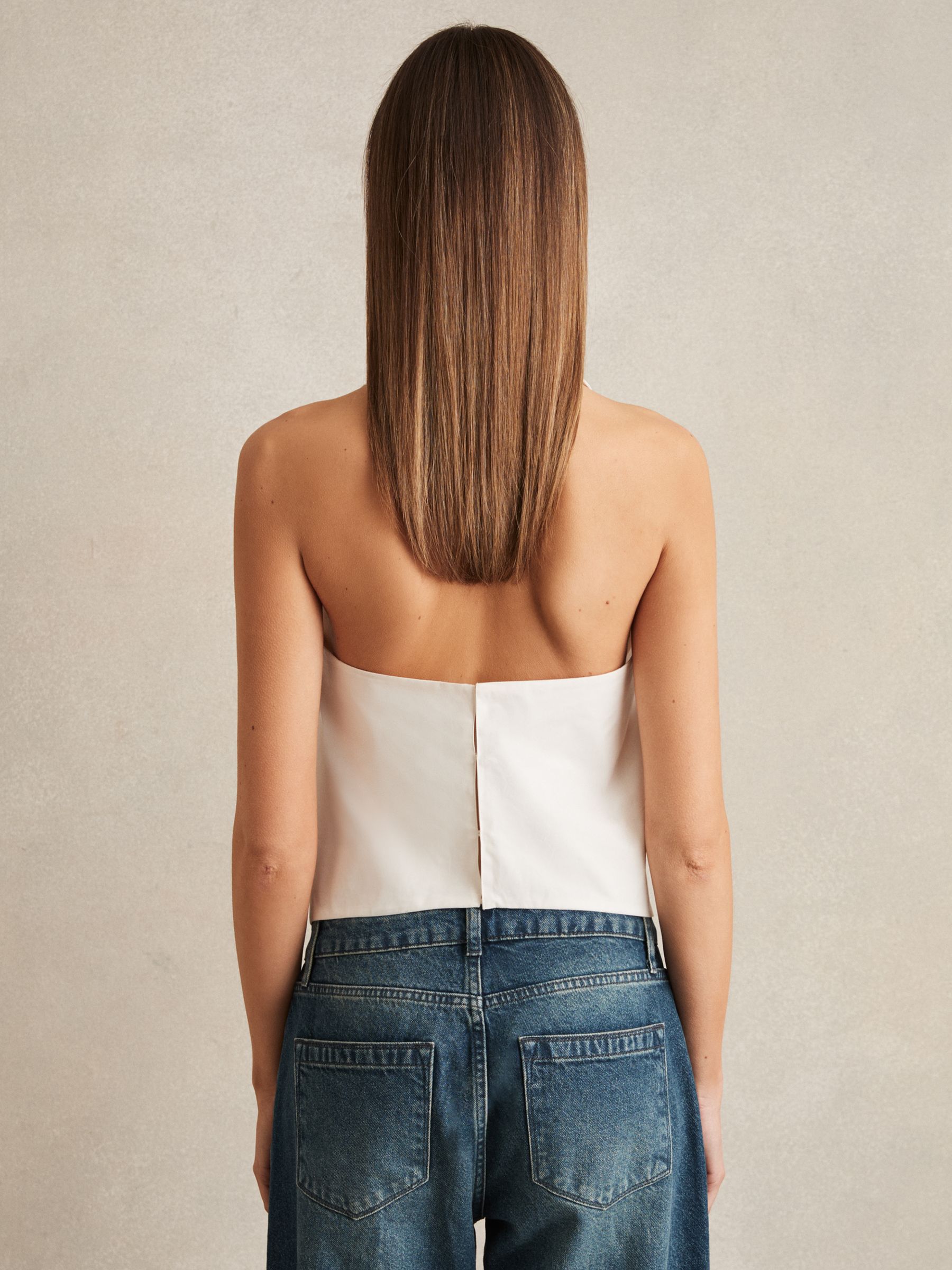 Cotton Belt-Halterneck Top in Ivory - Image 5 of 6