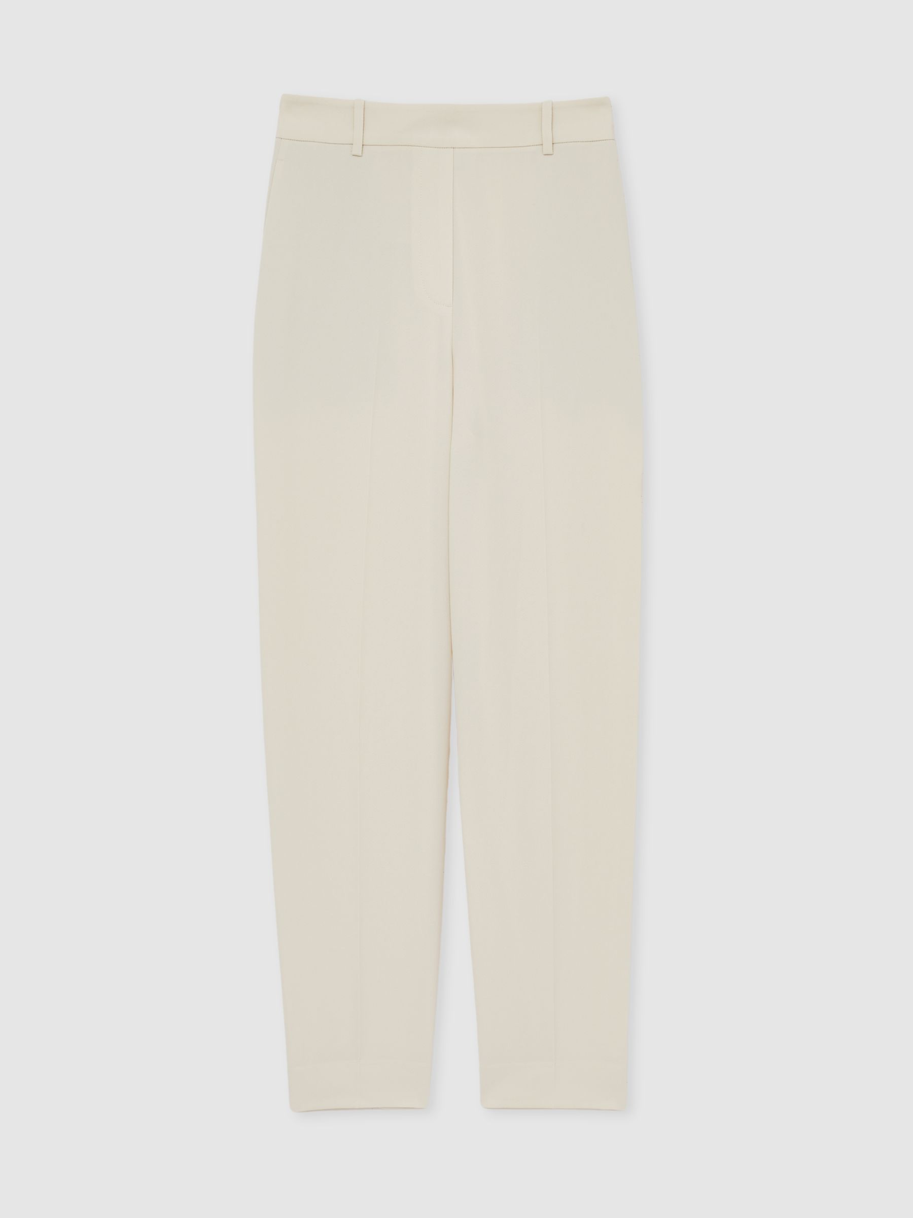 Tapered Elasticated-Waist Trousers in Cream - Image 2 of 6