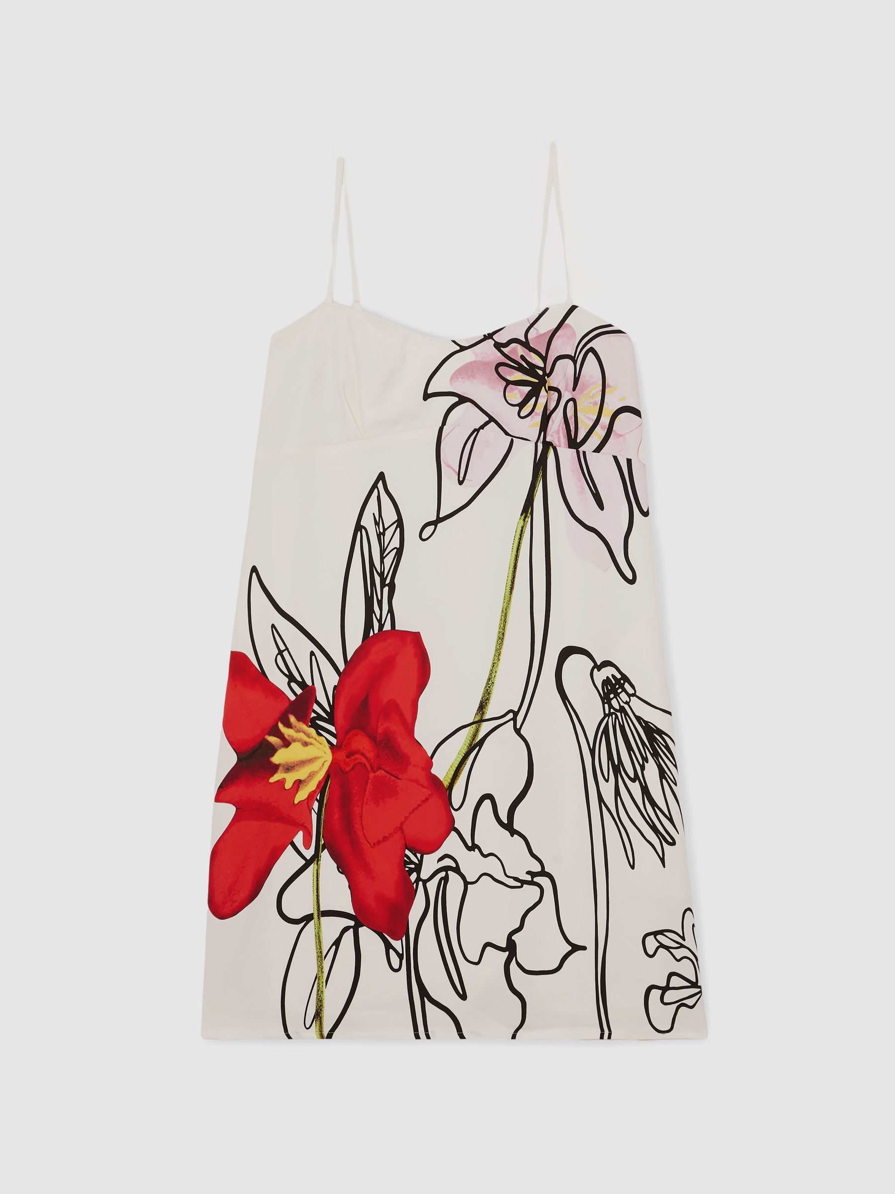 Reiss | NYBG Floral-Print Mini Dress in Ivory - Image 2 of 5