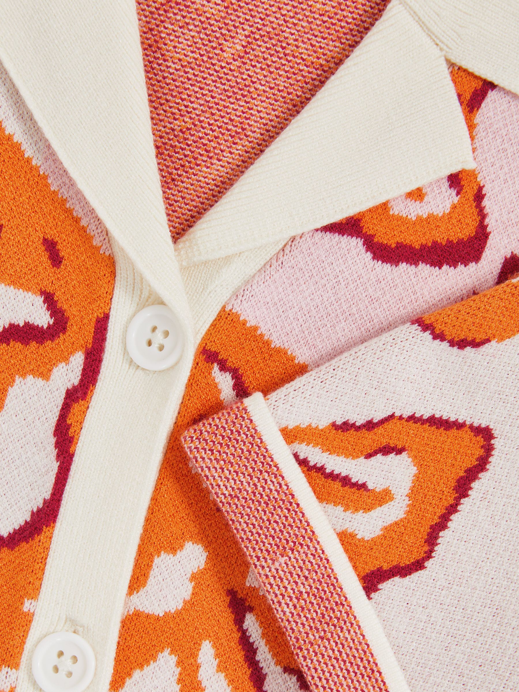 Floral Print Intarsia Knit Top in Pink - Image 5 of 5