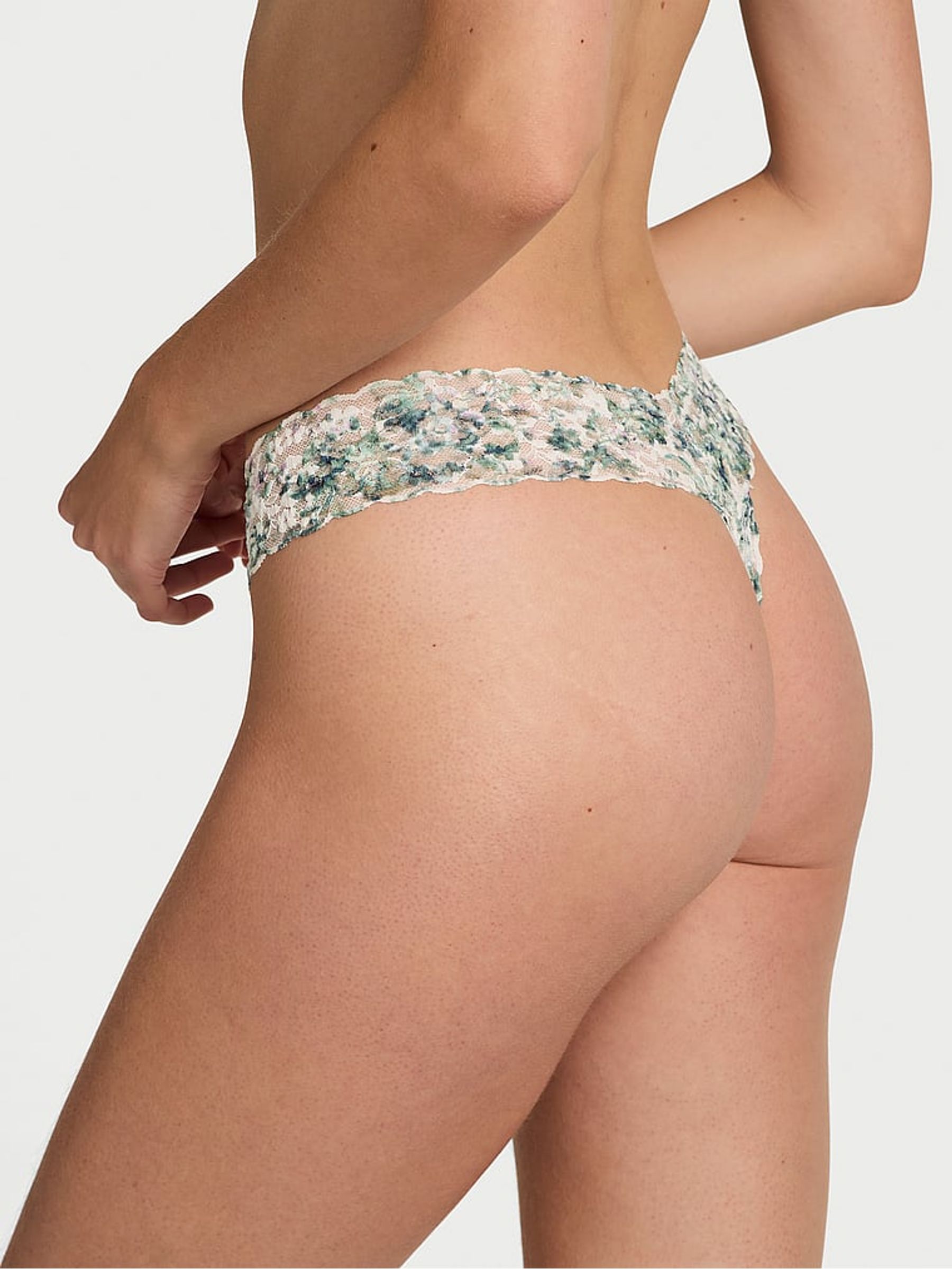 White Floral Thong Knickers - Image 2 of 3