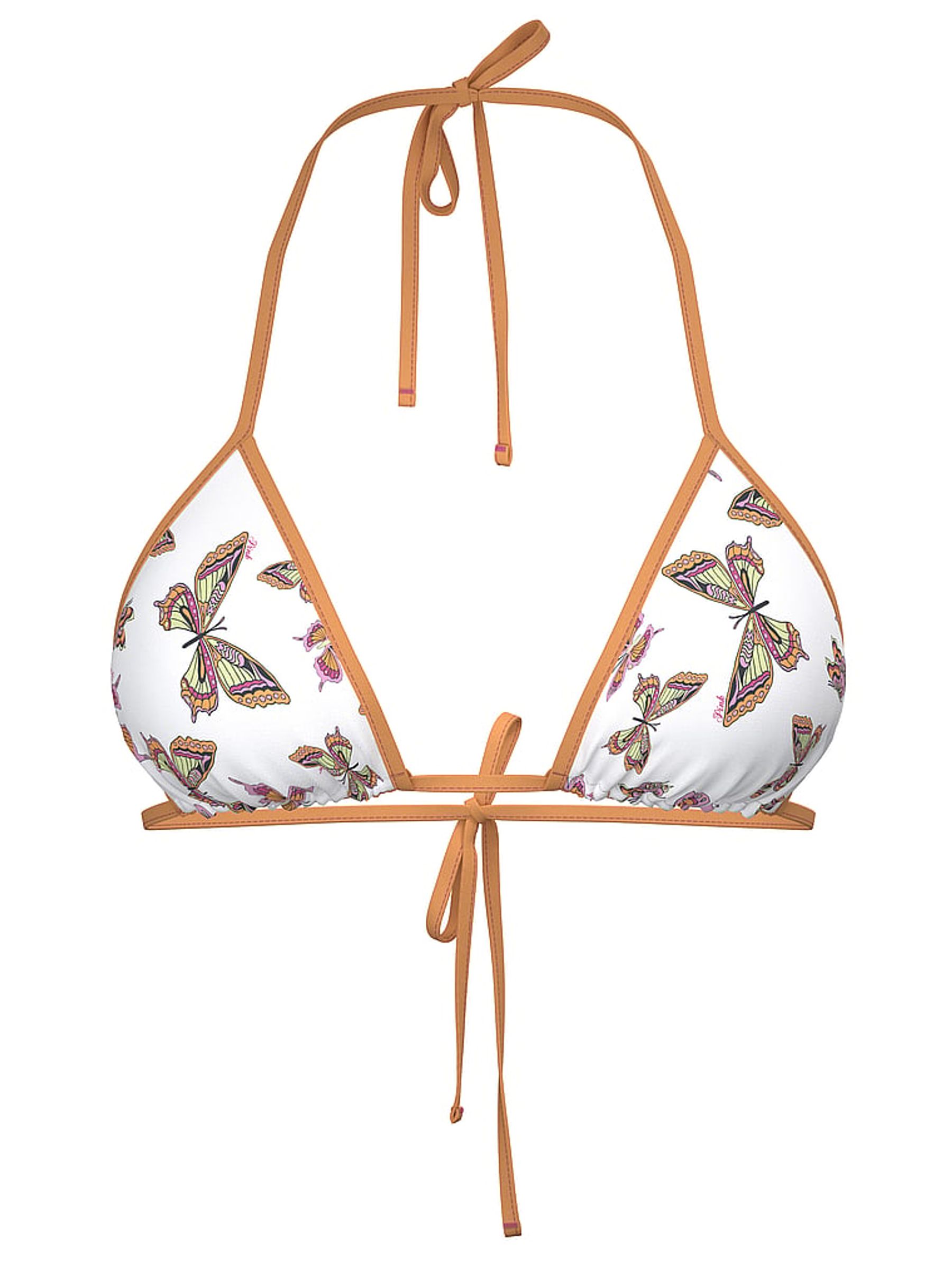 White Butterfly Triangle Terry Bikini Top - Image 4 of 4