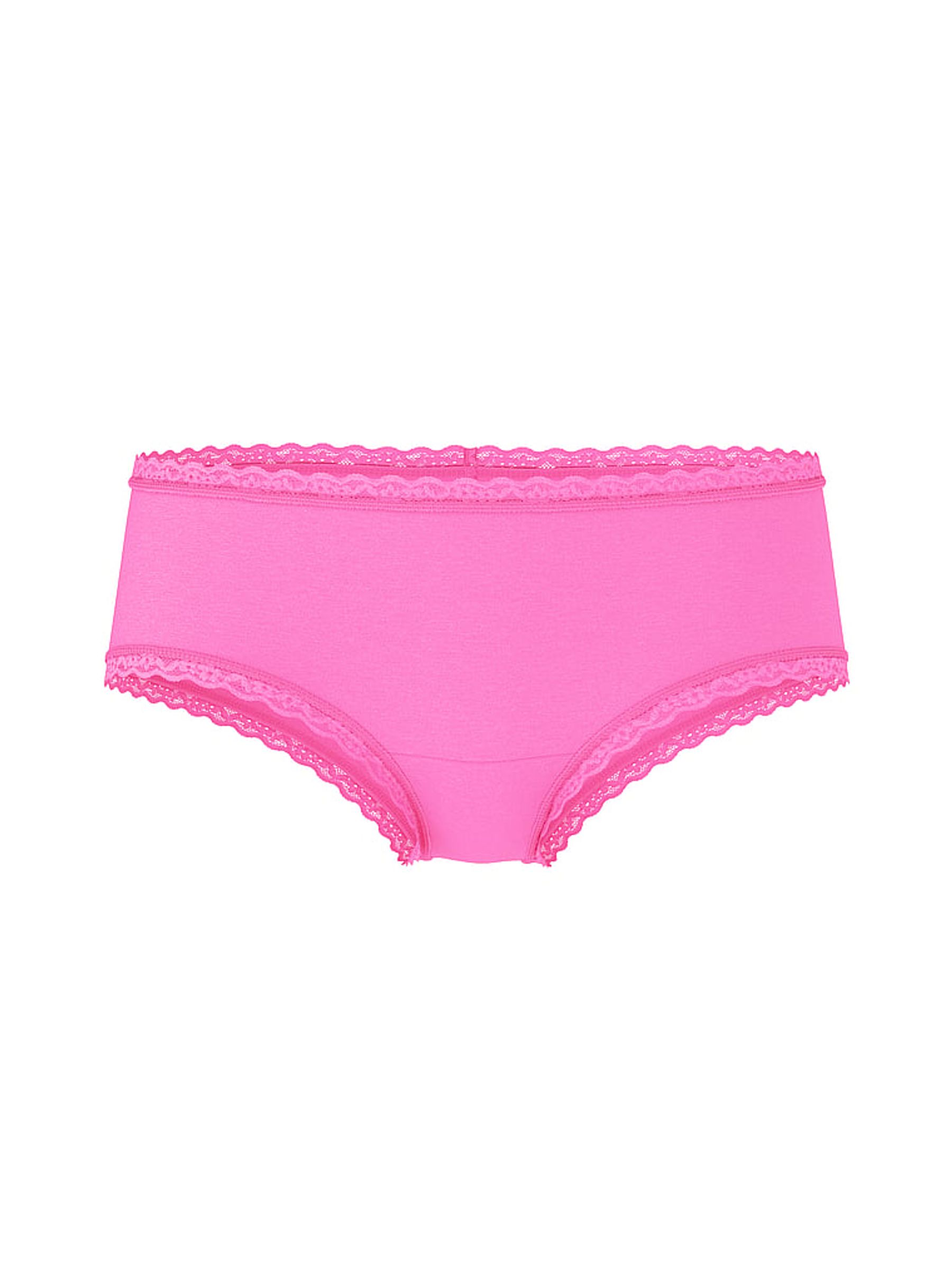 Ultra Pink Cheeky Cotton Lace Waist Knickers - Image 3 of 3