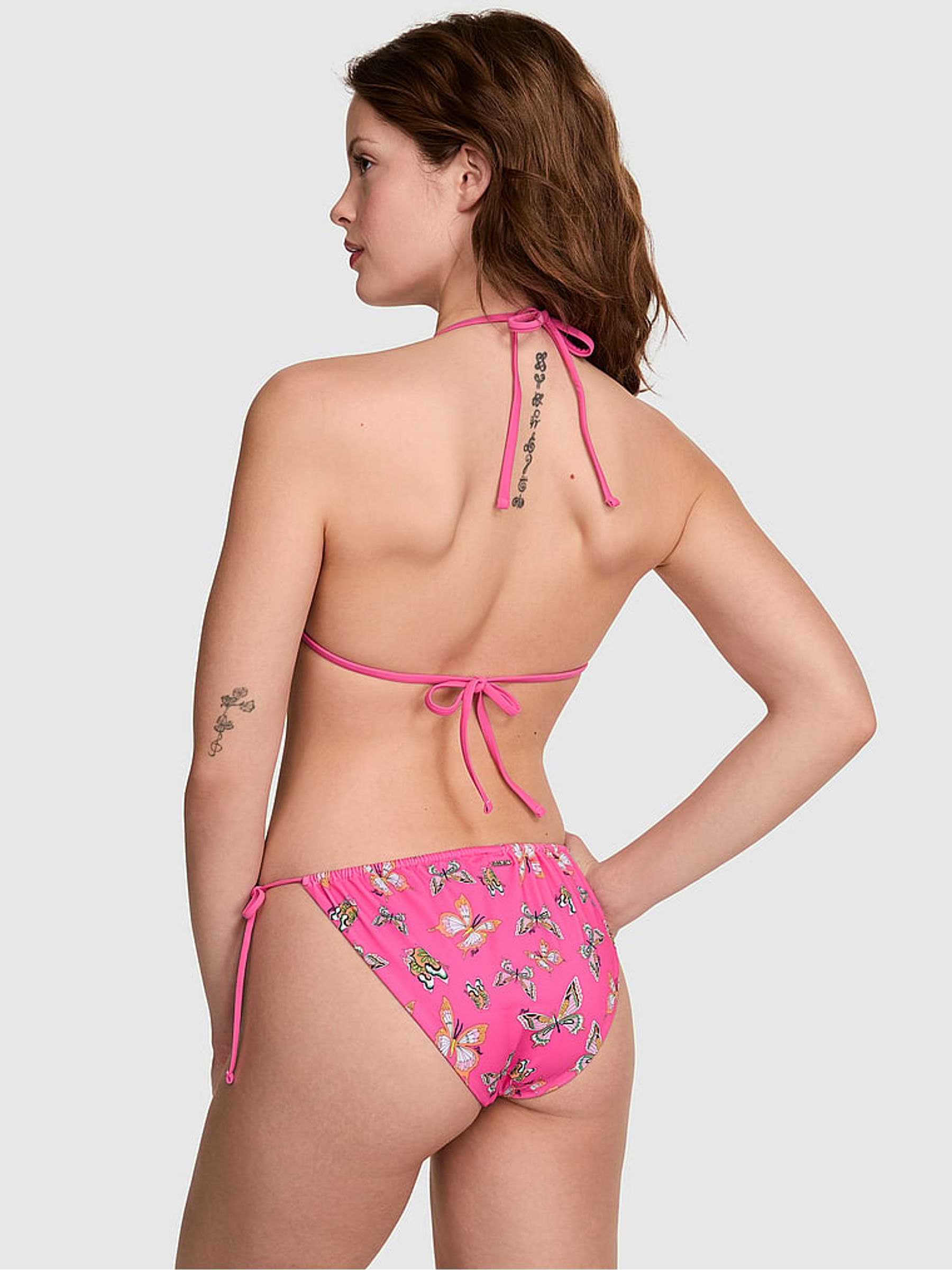Pink Butterfly Triangle Terry Bikini Top - Image 2 of 4