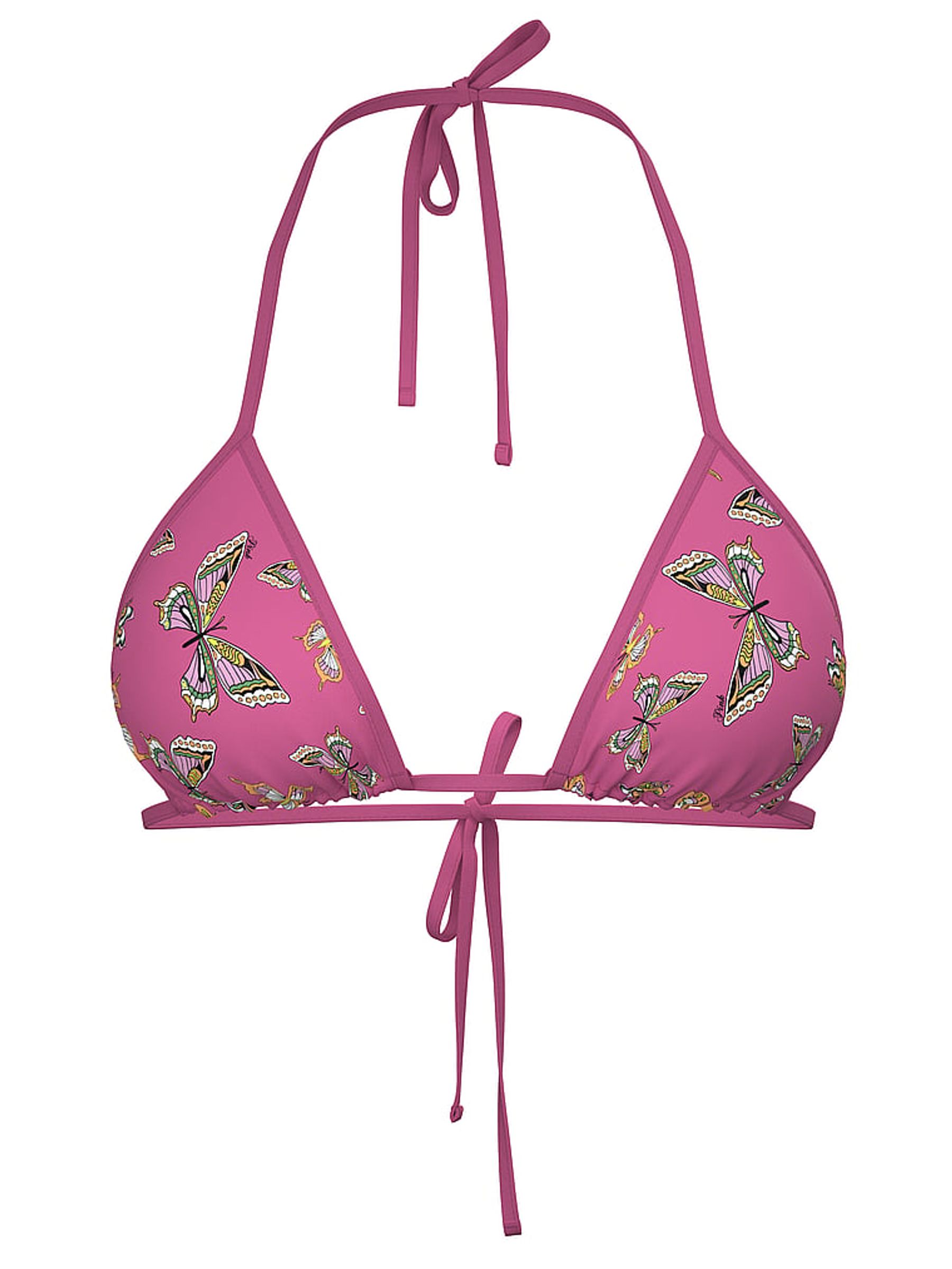 Pink Butterfly Triangle Terry Bikini Top - Image 4 of 4