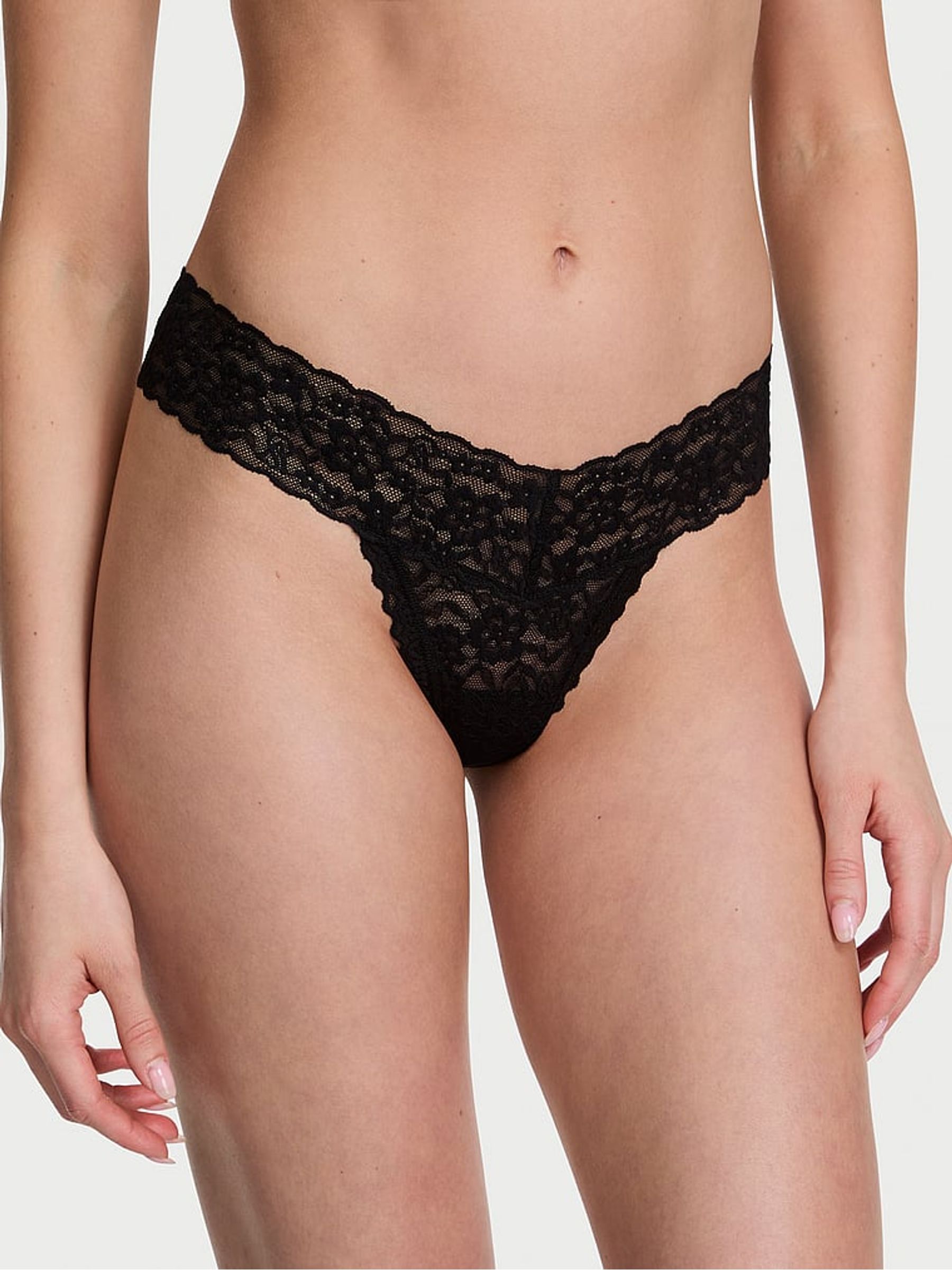 Black Thong Knickers - Image 1 of 3