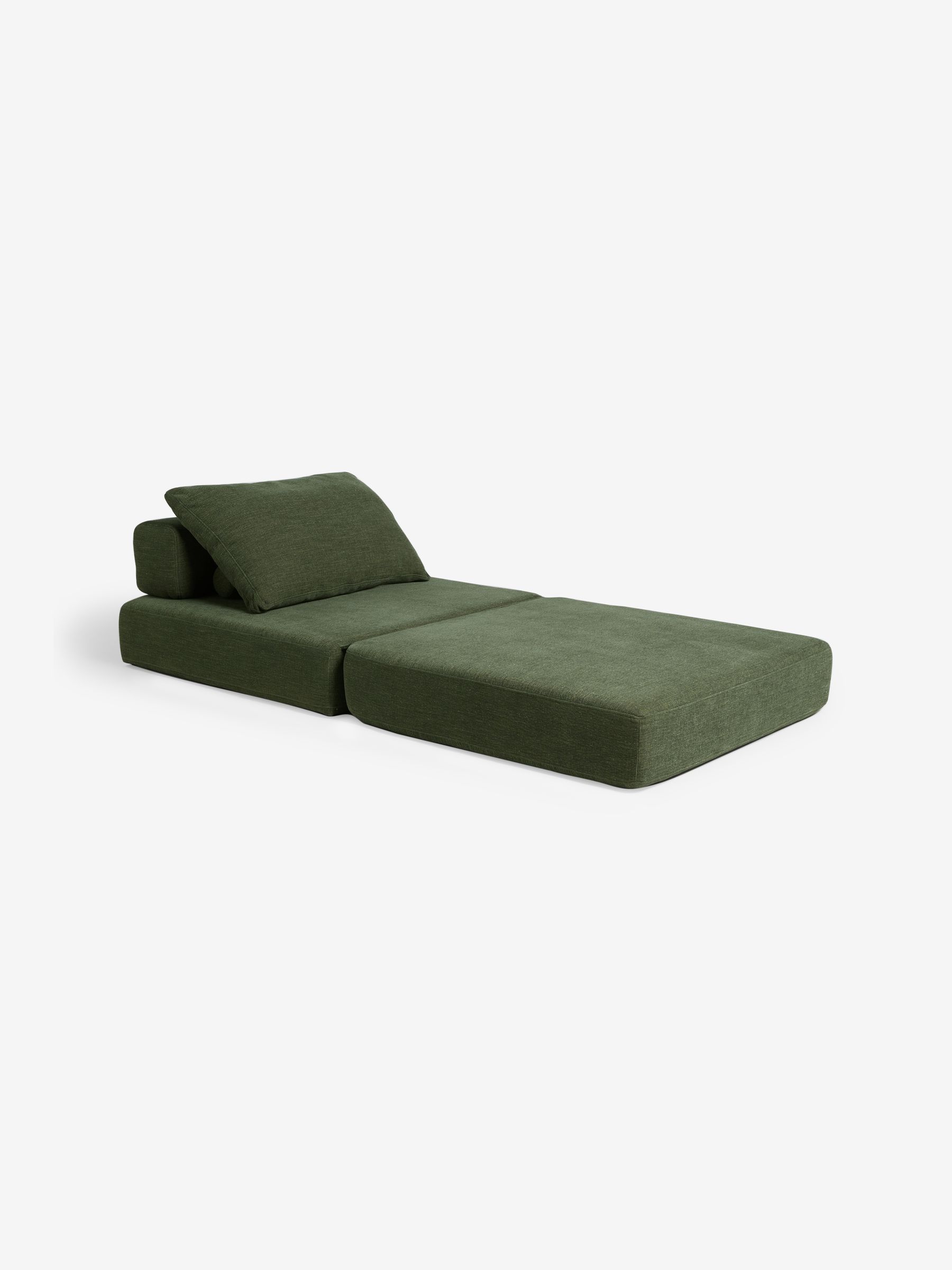 Piero Foldable Sofabed in Green Soft Textured Weave - Image 6 of 7