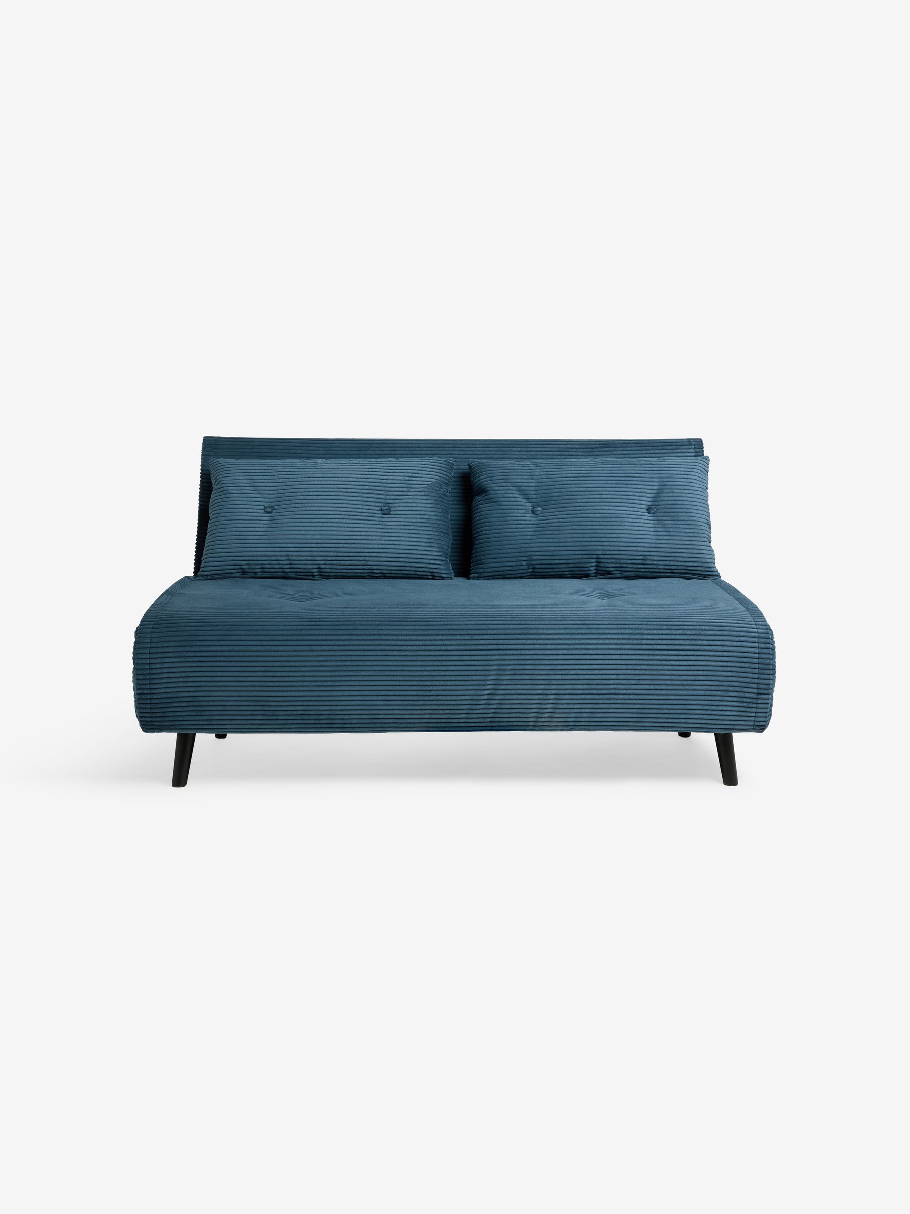 Large Haru 2 Seater Sofa Bed in Steel Blue Corduroy | Made