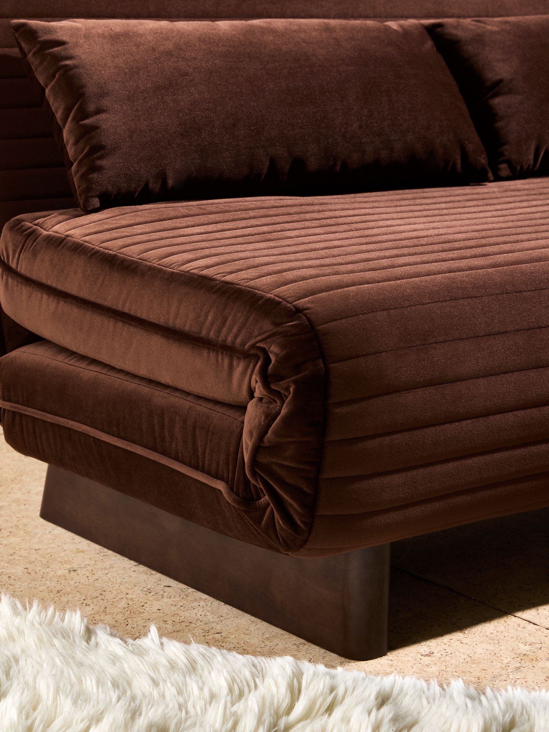 Large Bingham 2 Seater Sofa Bed in Chocolate Brown - Image 3 of 7