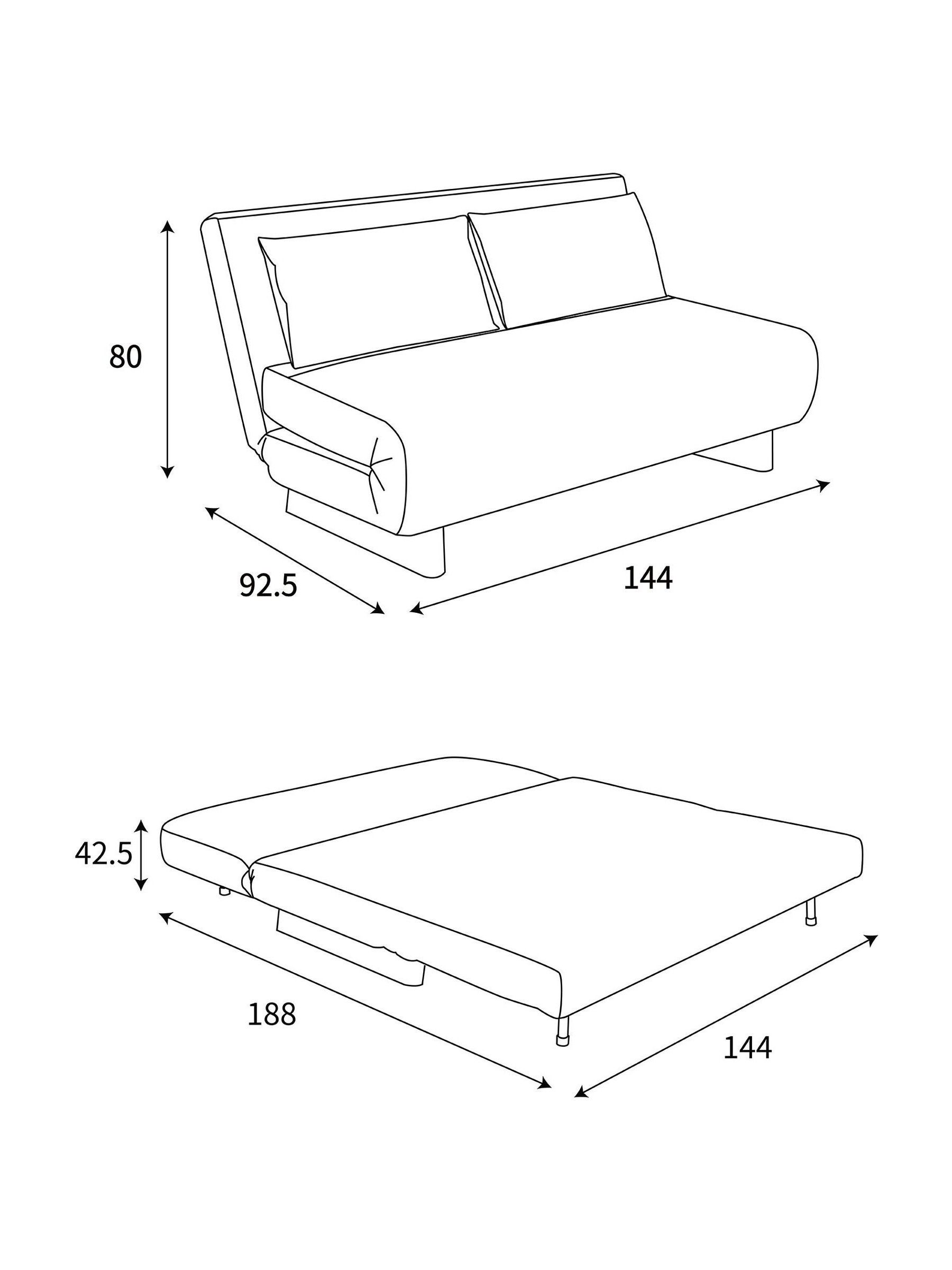 Large Bingham 2 Seater Sofa Bed in Chocolate Brown - Image 7 of 7