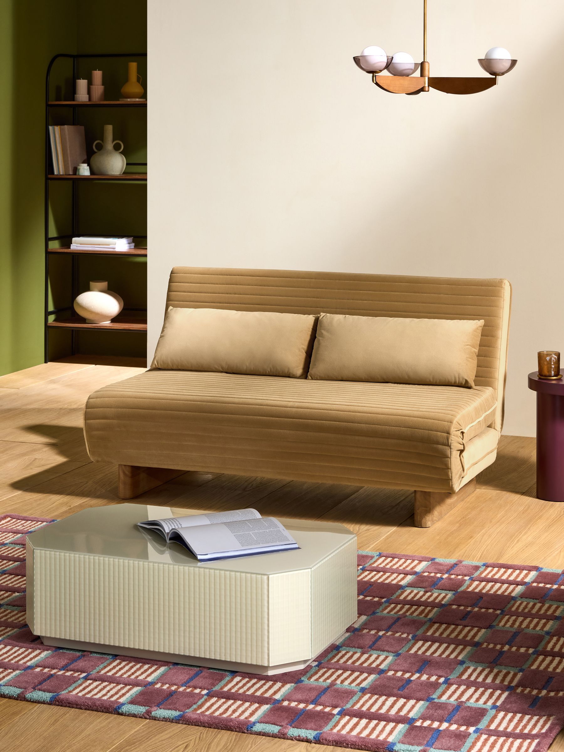 Large Bingham 2 Seater Sofa Bed in Soft Carmale Natural Velvet - Image 1 of 6