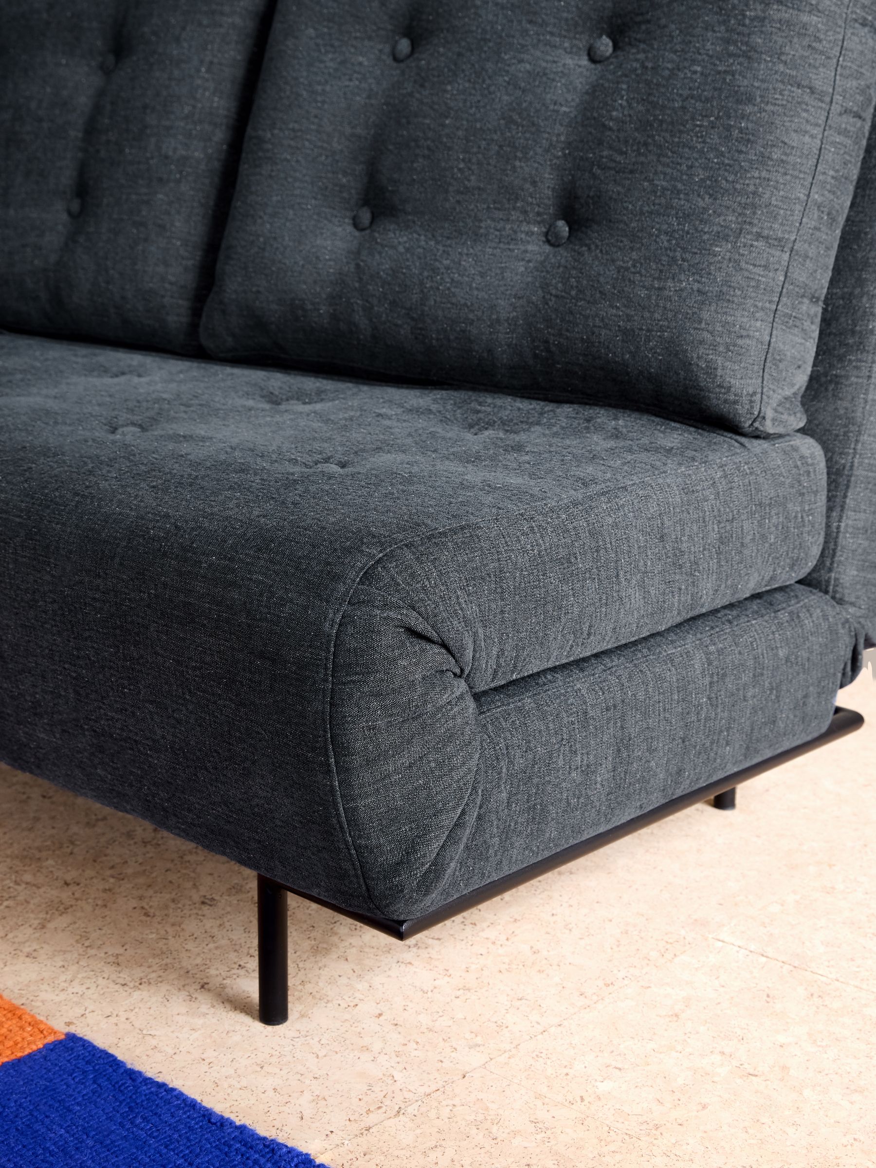 Large Lina 2 Seater Sofa Bed in Pacific Blue Soft Textured Weave - Image 3 of 7