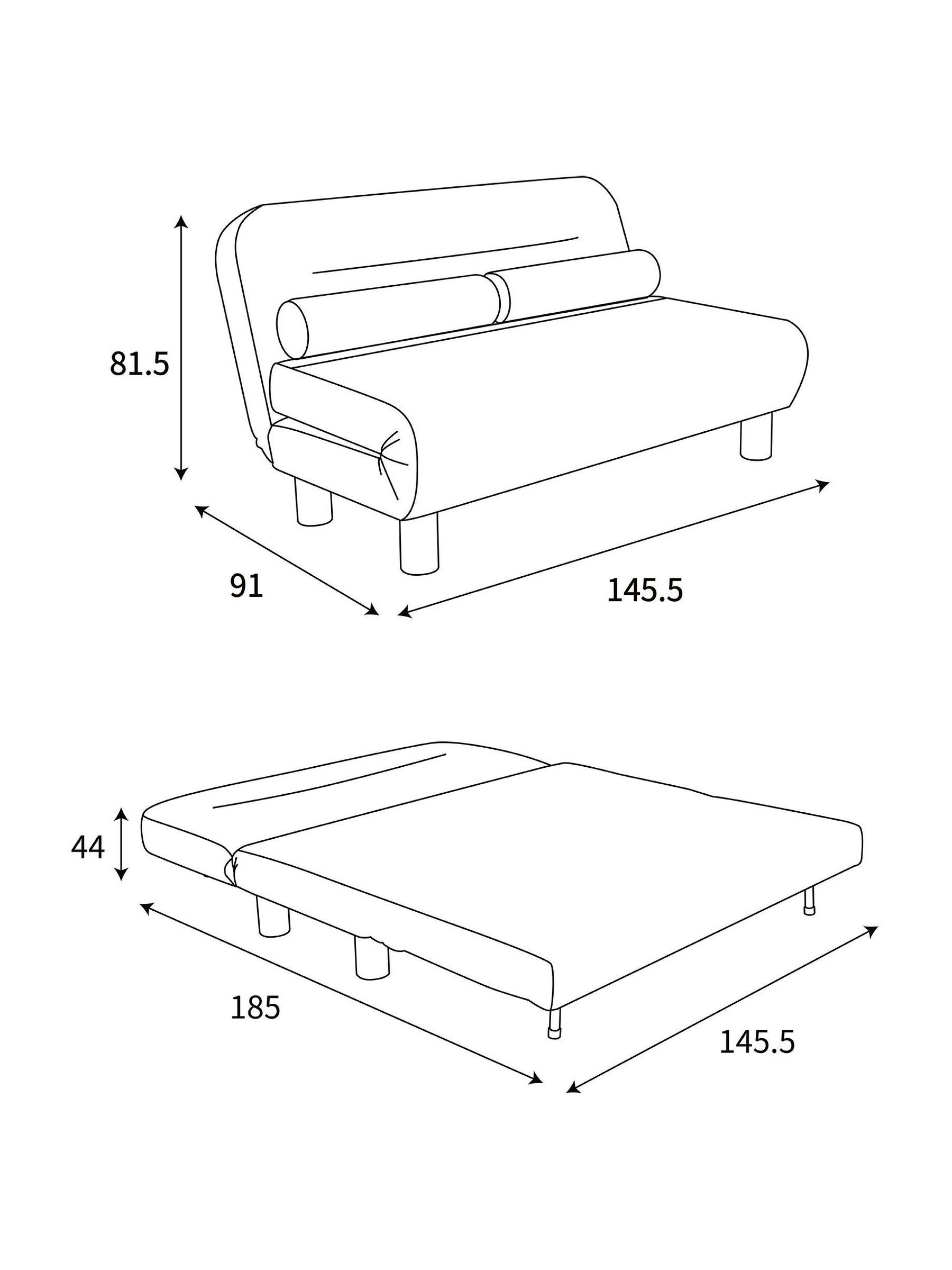 Large Maxton 2 Seater Sofa Bed in Natural Linen Soft Touch Boucle - Image 5 of 7