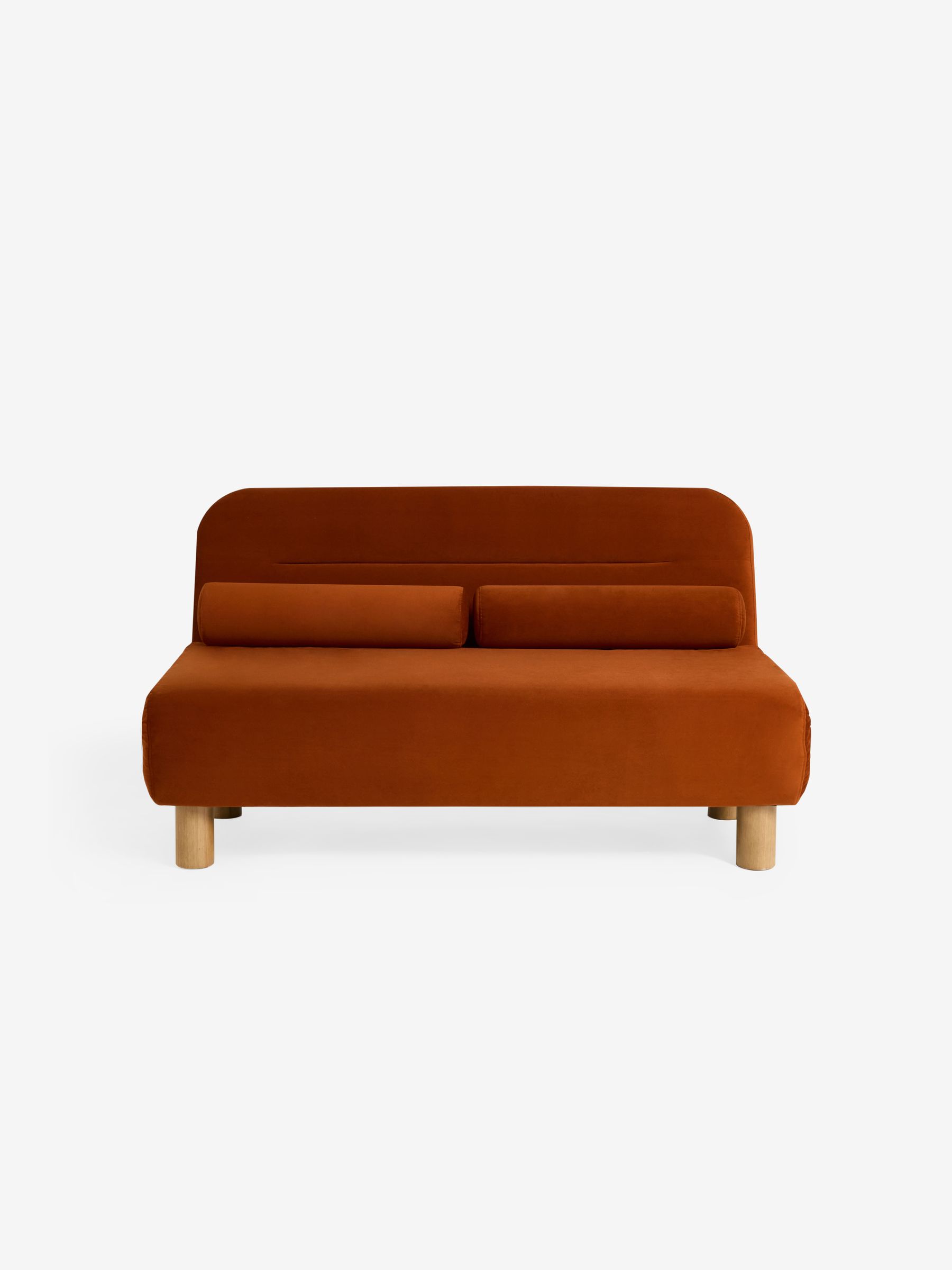 Large Maxton 2 Seater Sofa Bed in Cinnamon Orange Velvet - Image 6 of 7
