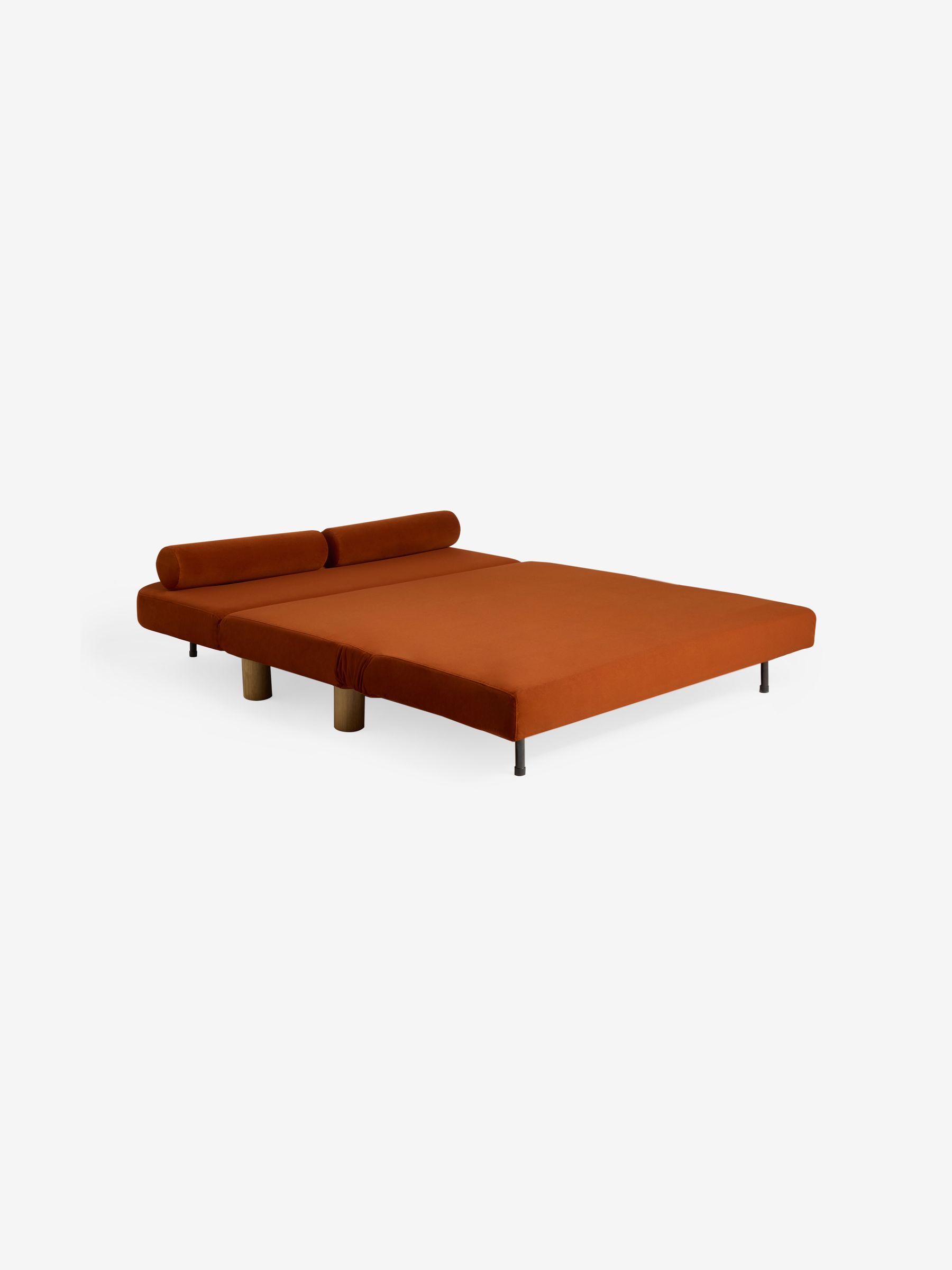 Large Maxton 2 Seater Sofa Bed in Cinnamon Orange Velvet - Image 7 of 7
