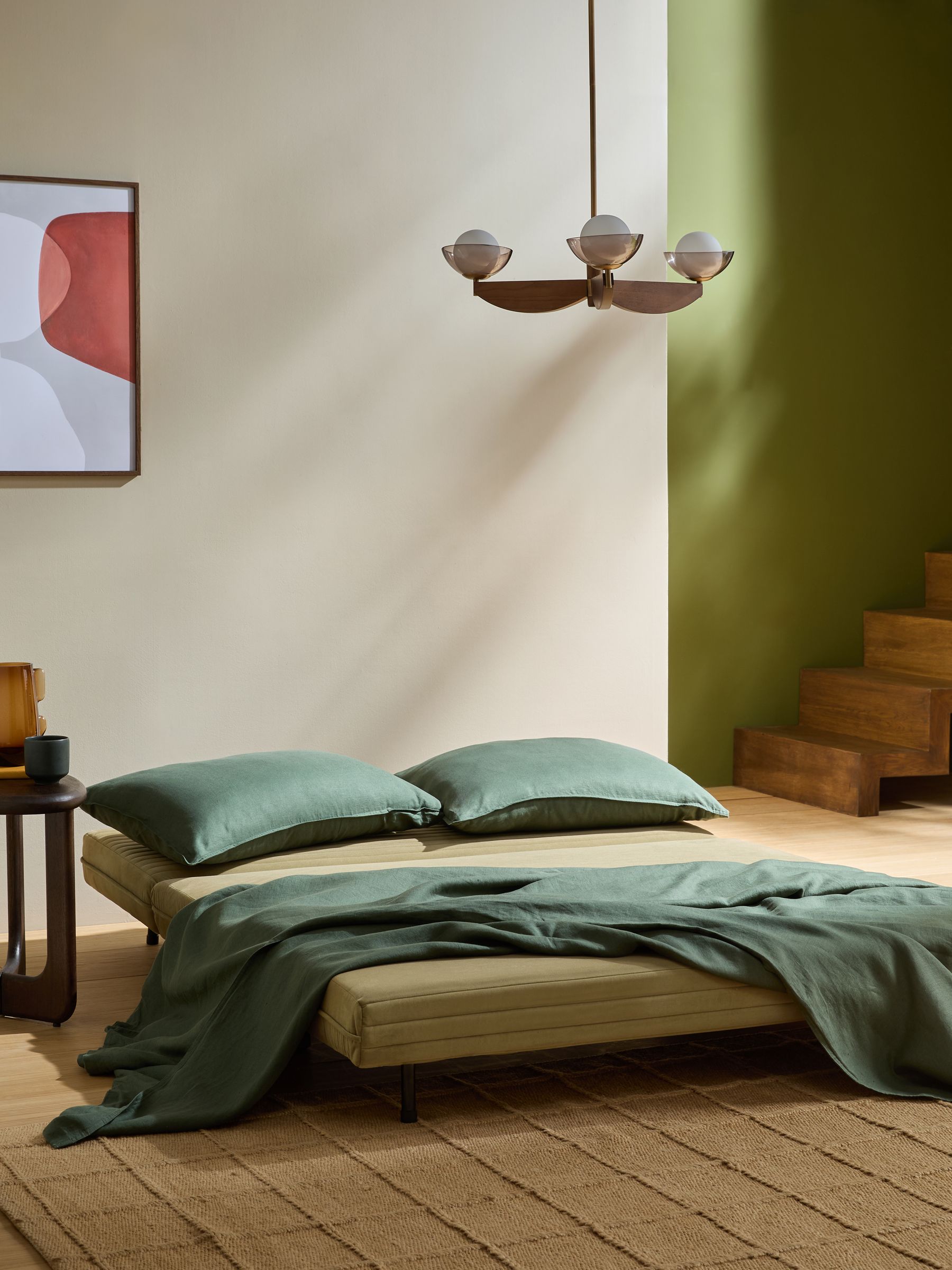 Large Bingham 2 Seater Sofa Bed in Fern Green Velvet - Image 2 of 6