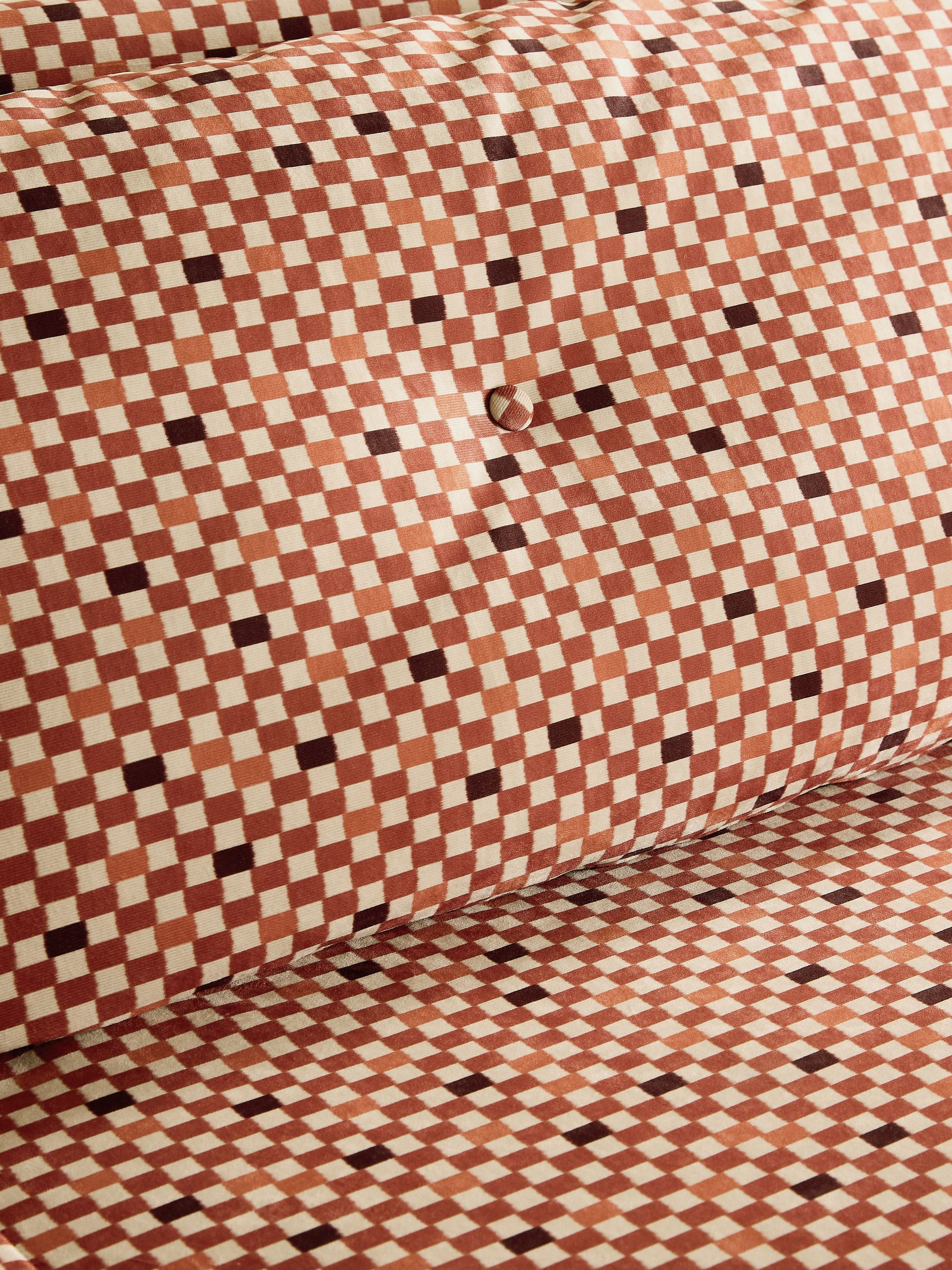 Large Kimpton 2 Seater Sofa Bed in Rust Red Checked Velvet - Image 5 of 7