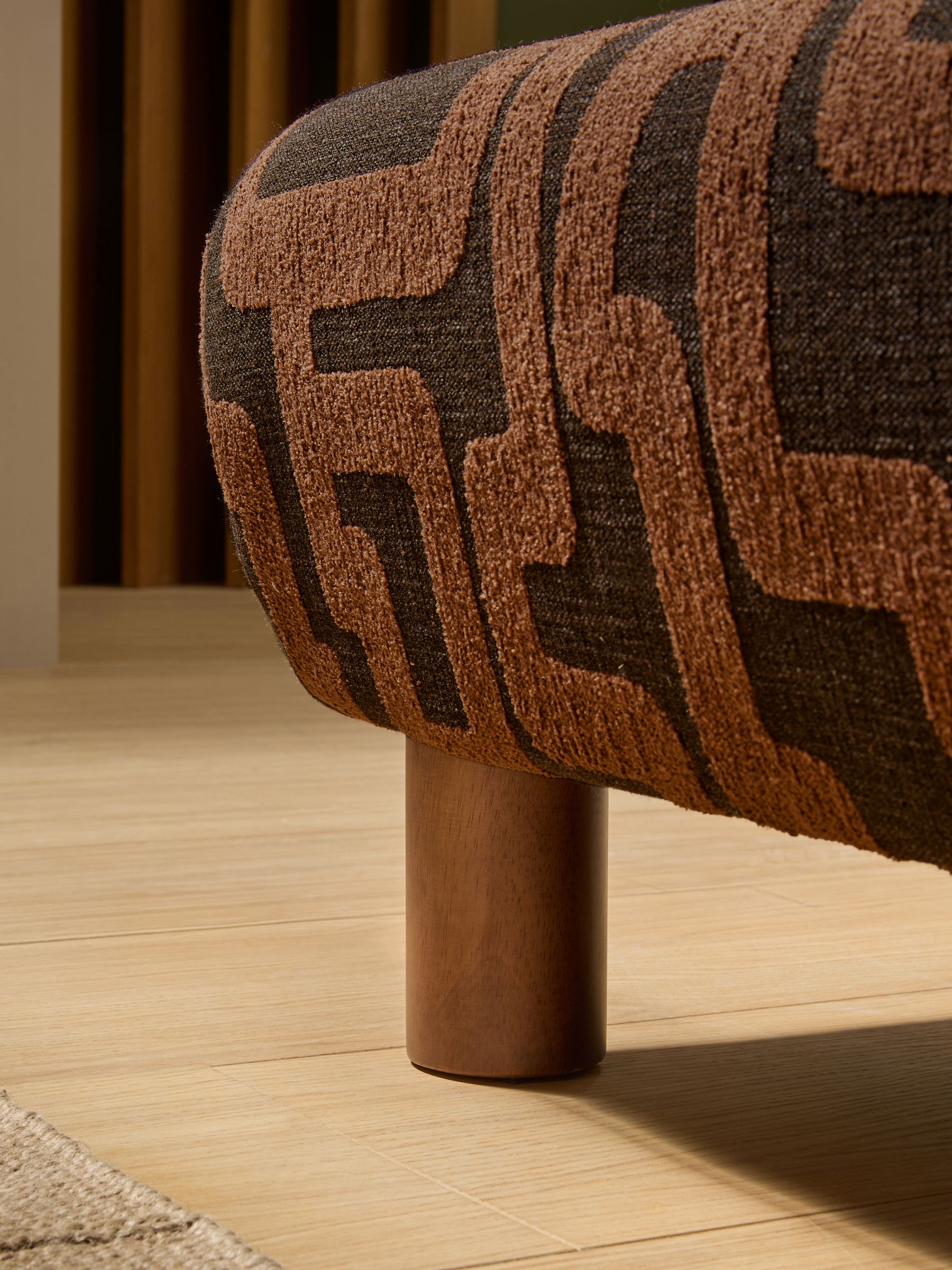 Large Elara 2 Seater Sofa Bed in Chocolate Brown Clyde Abstract - Image 3 of 6