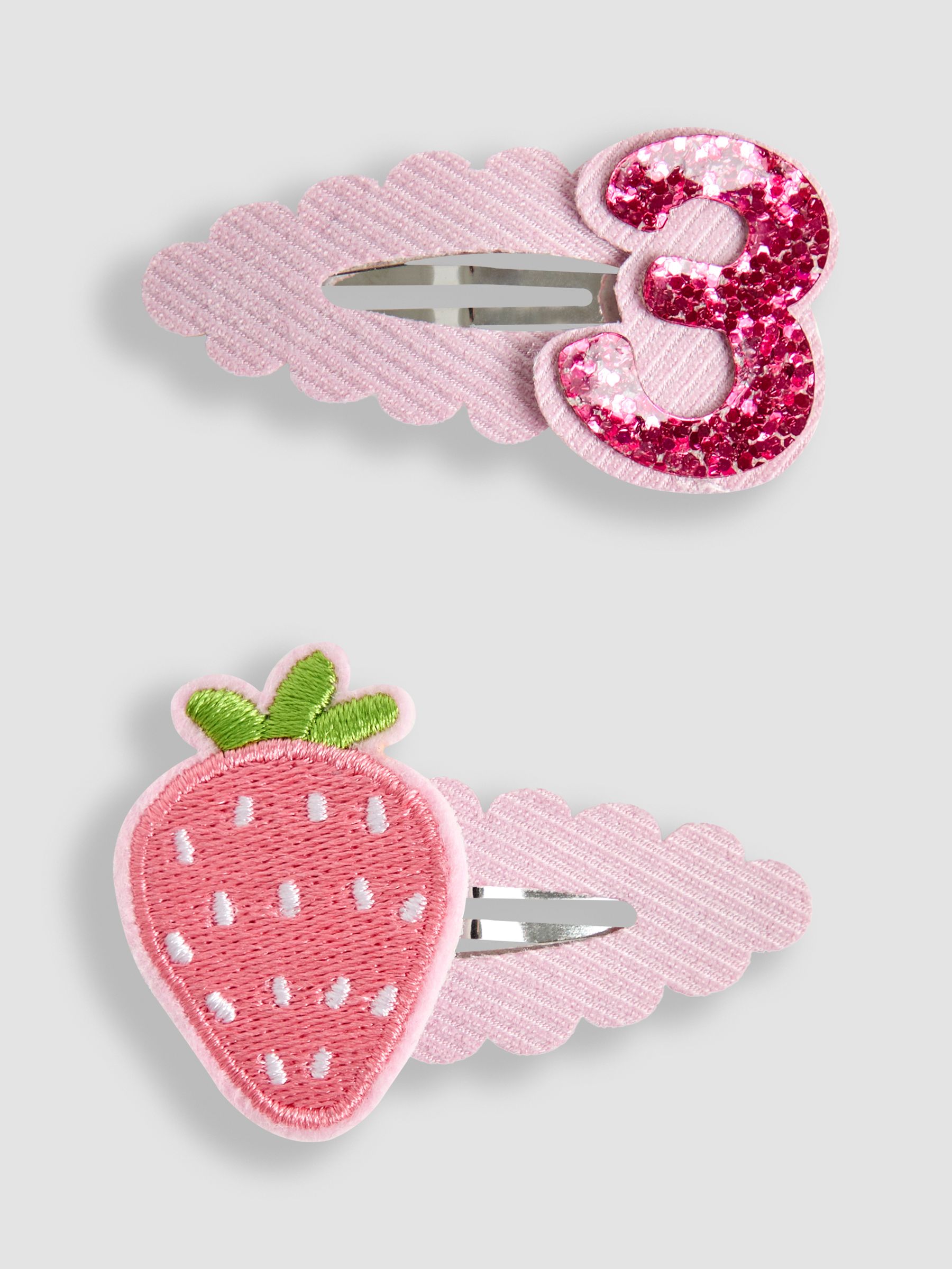 Pink 2 Pack 3rd Birthday Clips - Image 1 of 3