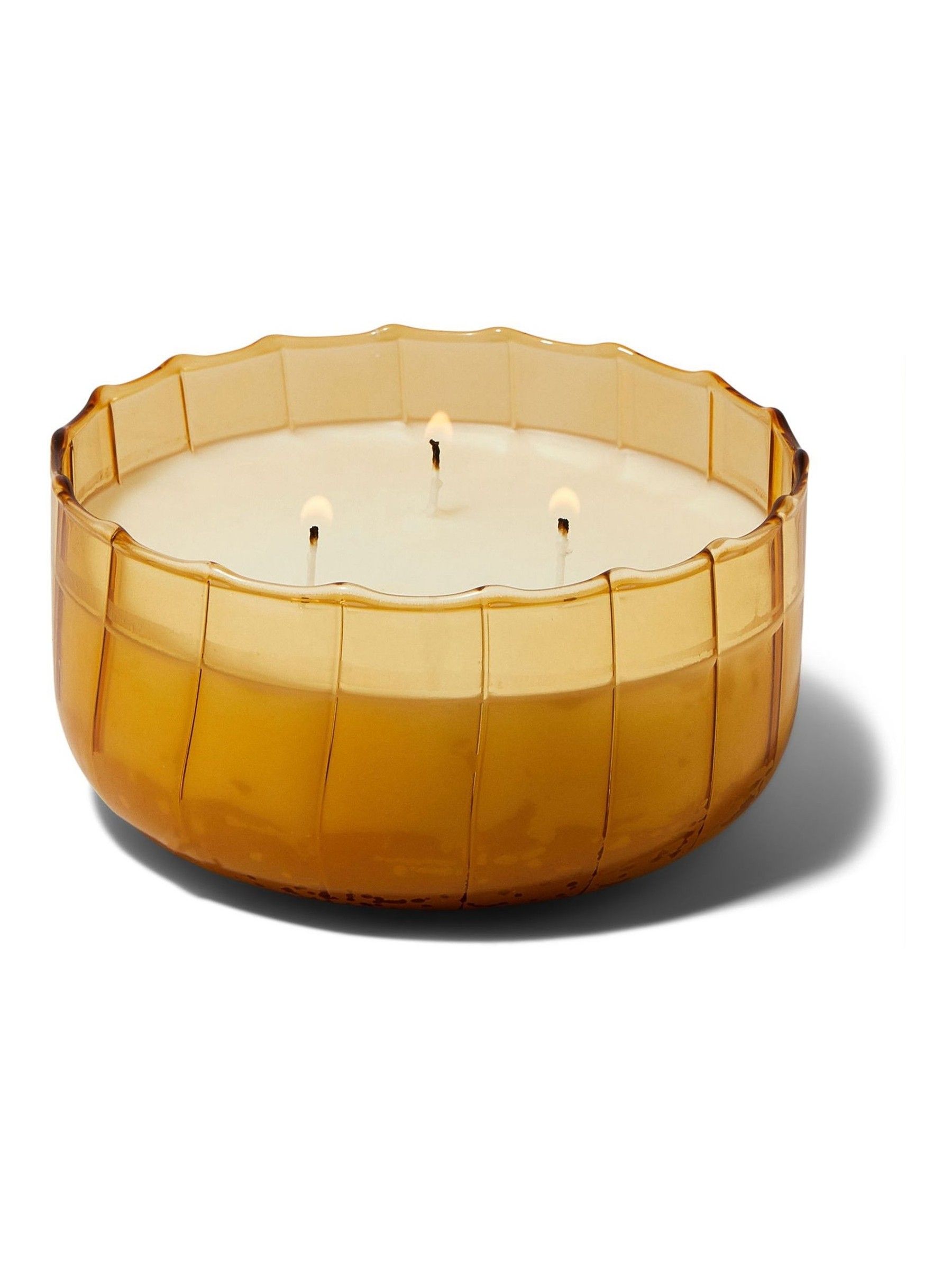 Paddywax Ripple Glass Golden Ember Candle 340g - Image 1 of 1 Paddywax Ripple Glass Golden Ember Candle 340g - Image 1 of 1