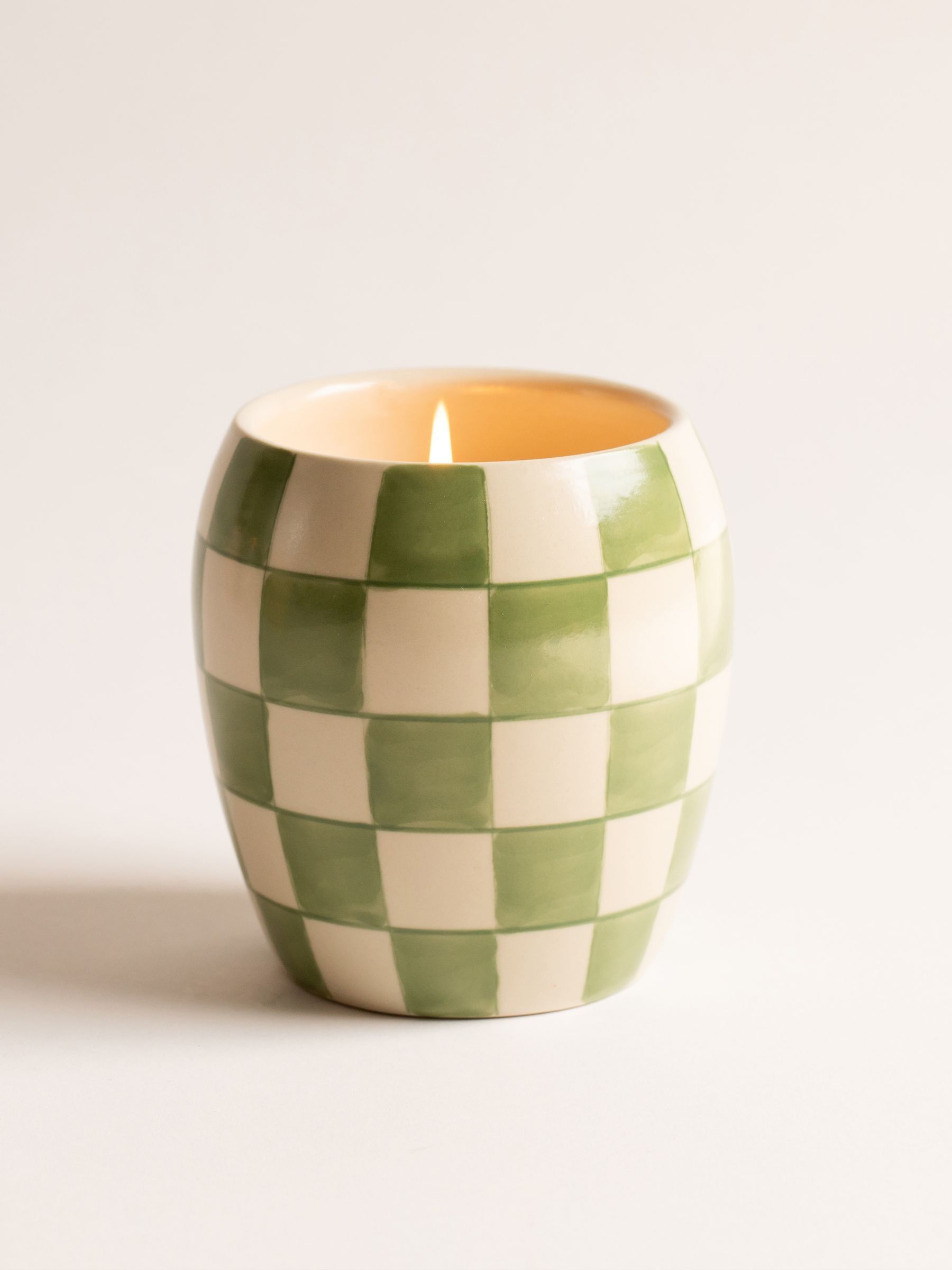 Paddywax Checkmate Cactus Checkered Porcelain Candle 311g - Image 1 of 3 Paddywax Checkmate Cactus Checkered Porcelain Candle 311g - Image 1 of 3