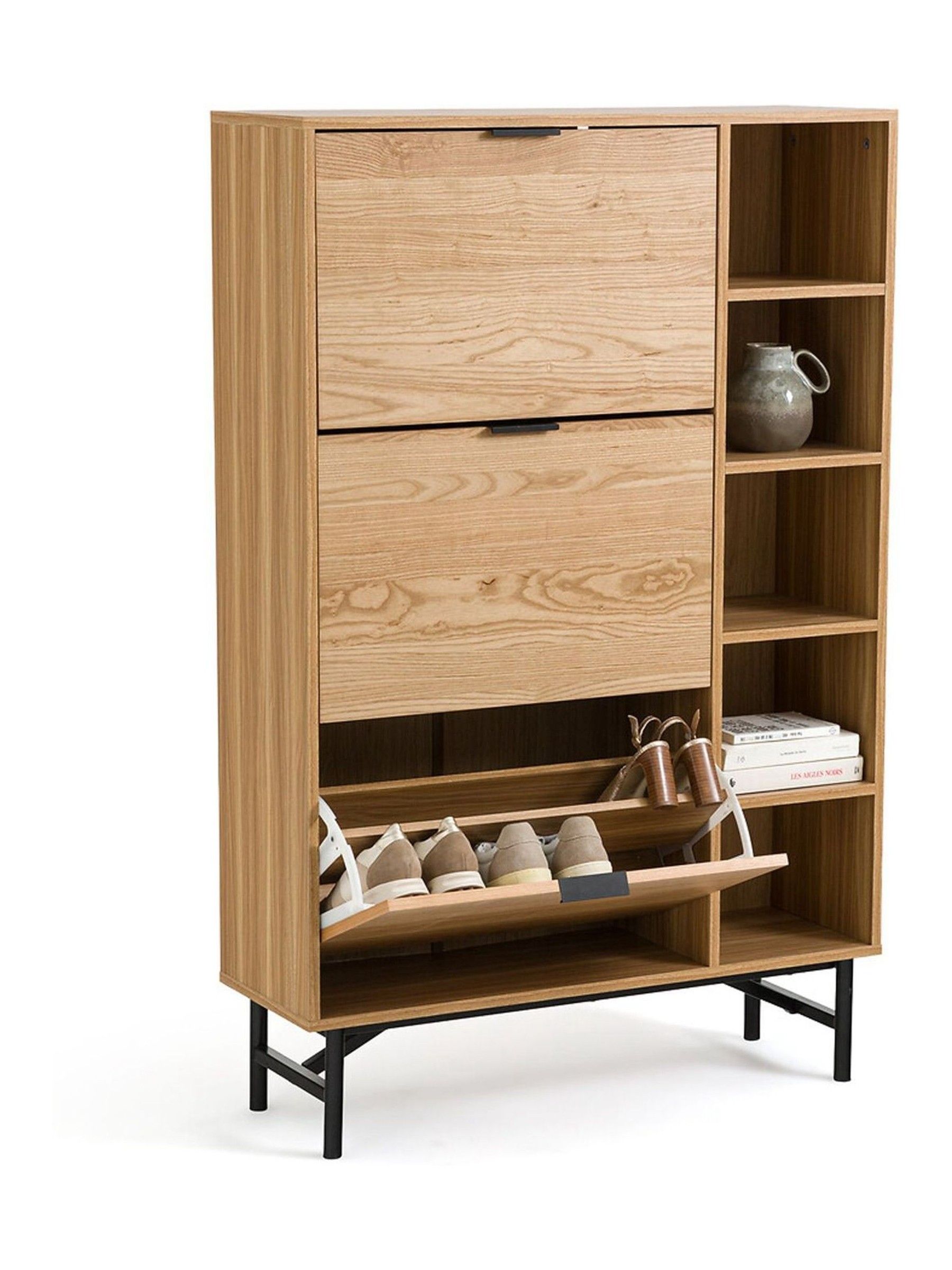 La Redoute Intérieurs Wood and Metal Jarta Ash Veneer 3-Door Shoe Cabinet - Image 6 of 6 La Redoute Intérieurs Wood and Metal Jarta Ash Veneer 3-Door Shoe Cabinet - Image 6 of 6