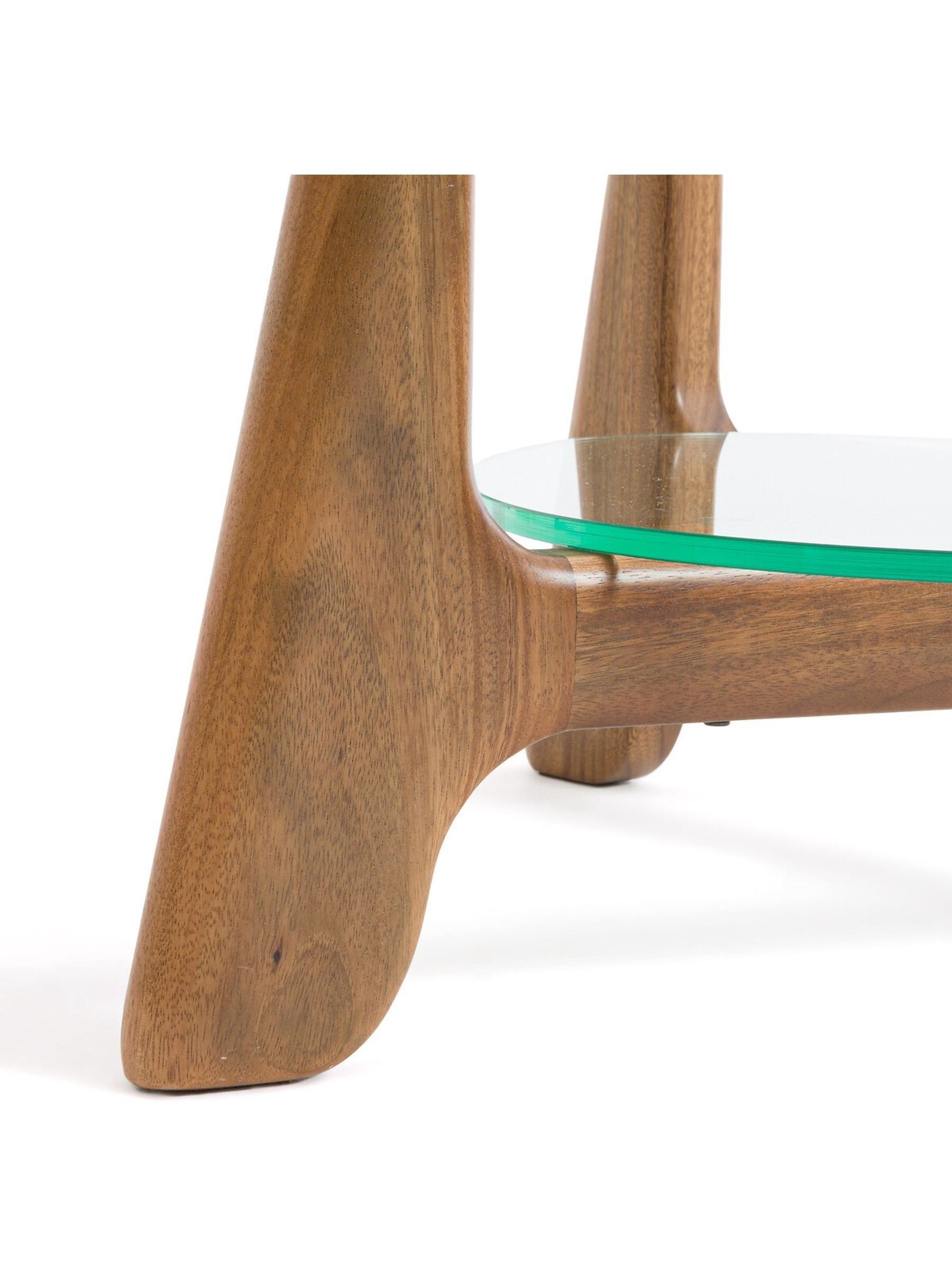 La Redoute Intérieurs Aiole Glass and Walnut Double-Top Coffee Table - Image 3 of 4