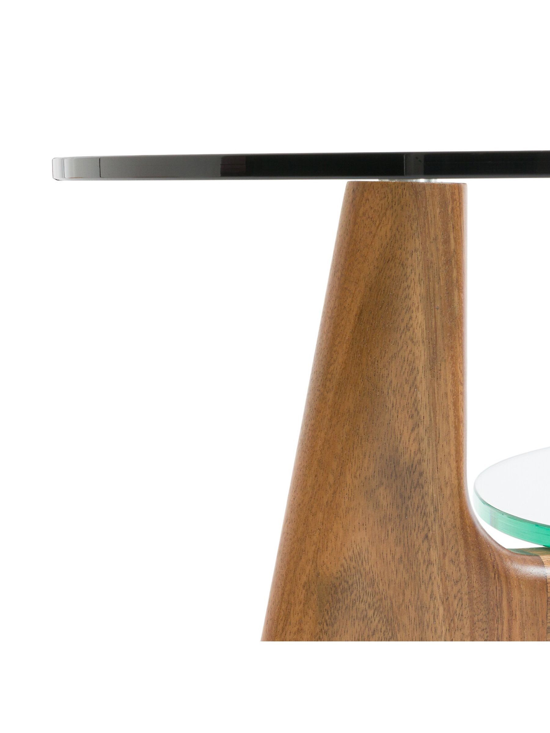 La Redoute Intérieurs Aiole Glass and Walnut Double-Top Coffee Table - Image 4 of 4