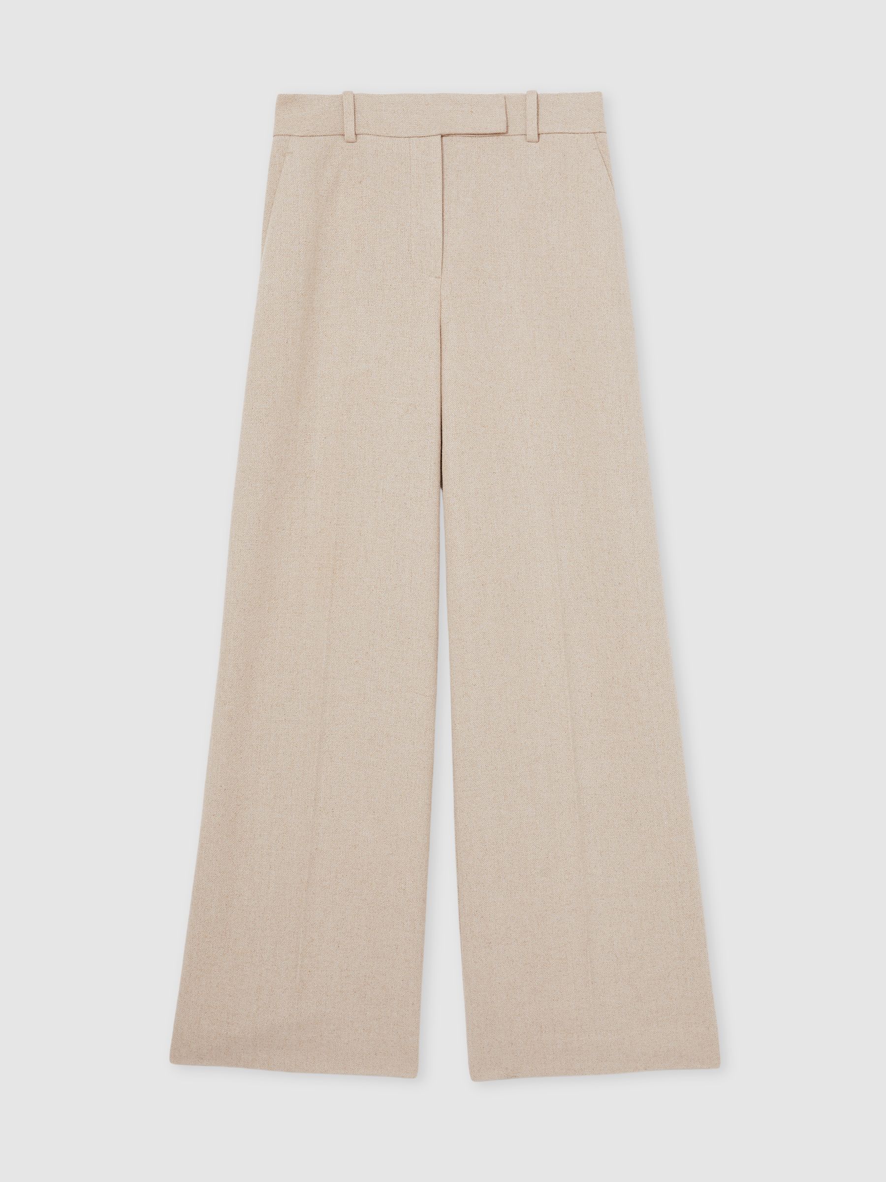 Petite Linen-Blend Wide-Leg Trousers in Neutral - Image 2 of 8