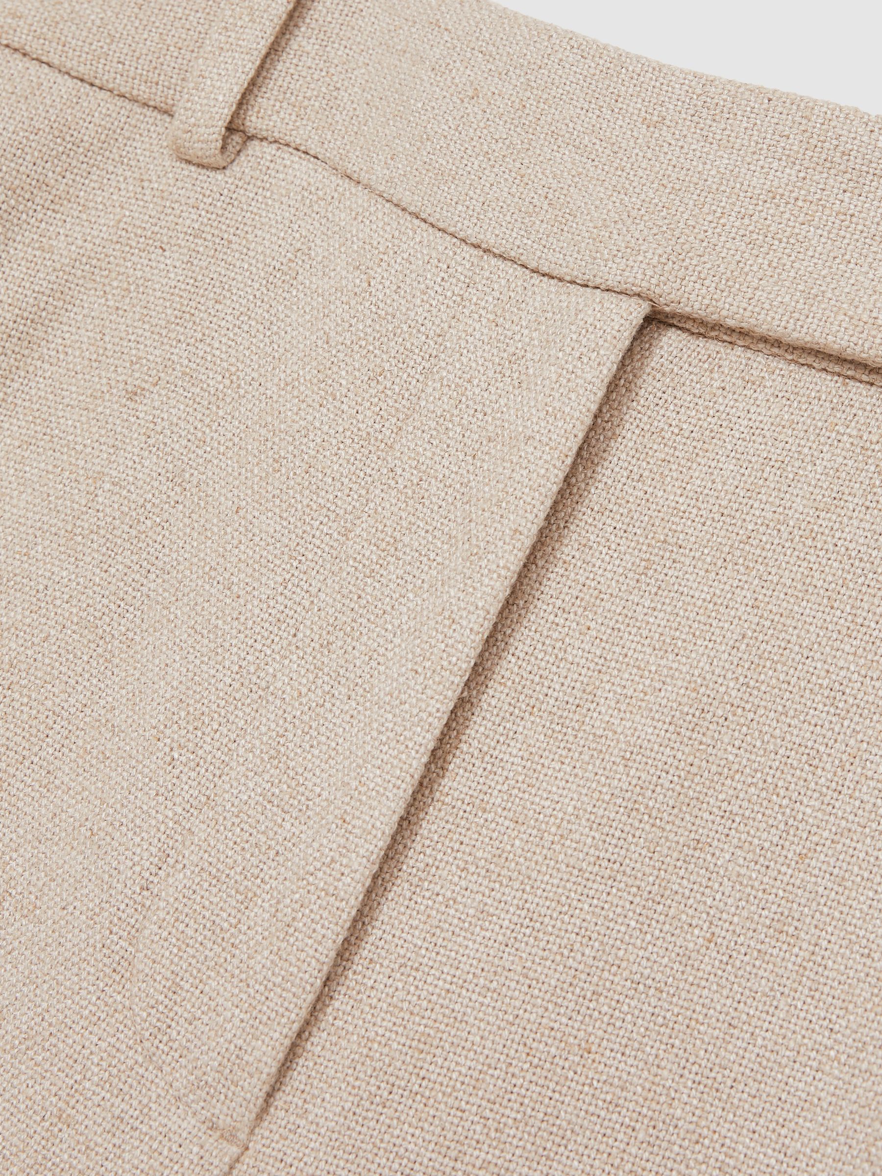 Petite Linen-Blend Wide-Leg Trousers in Neutral - Image 7 of 8