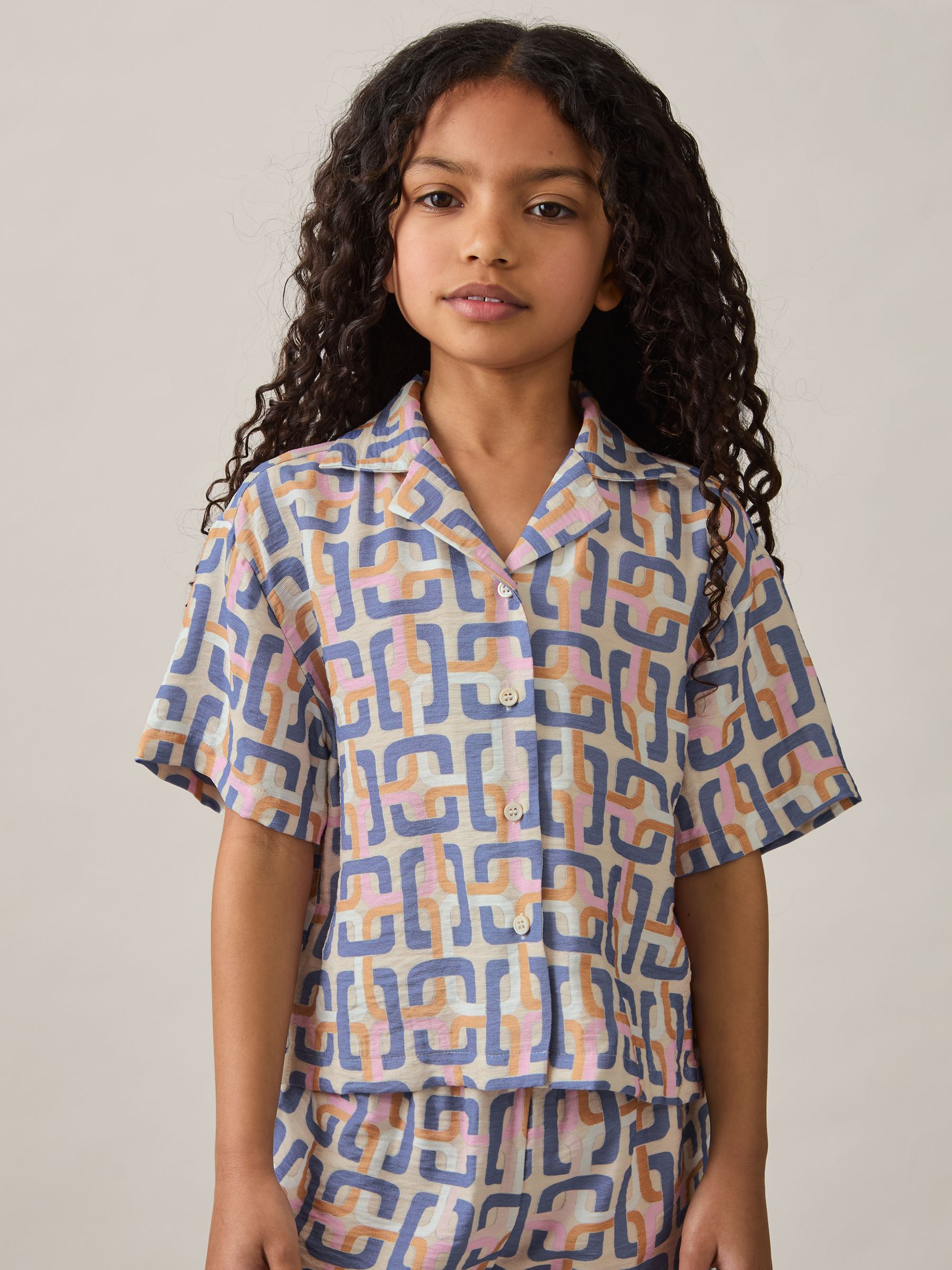 Geometric Chain Print Shirt in Multi - Image 1 of 4