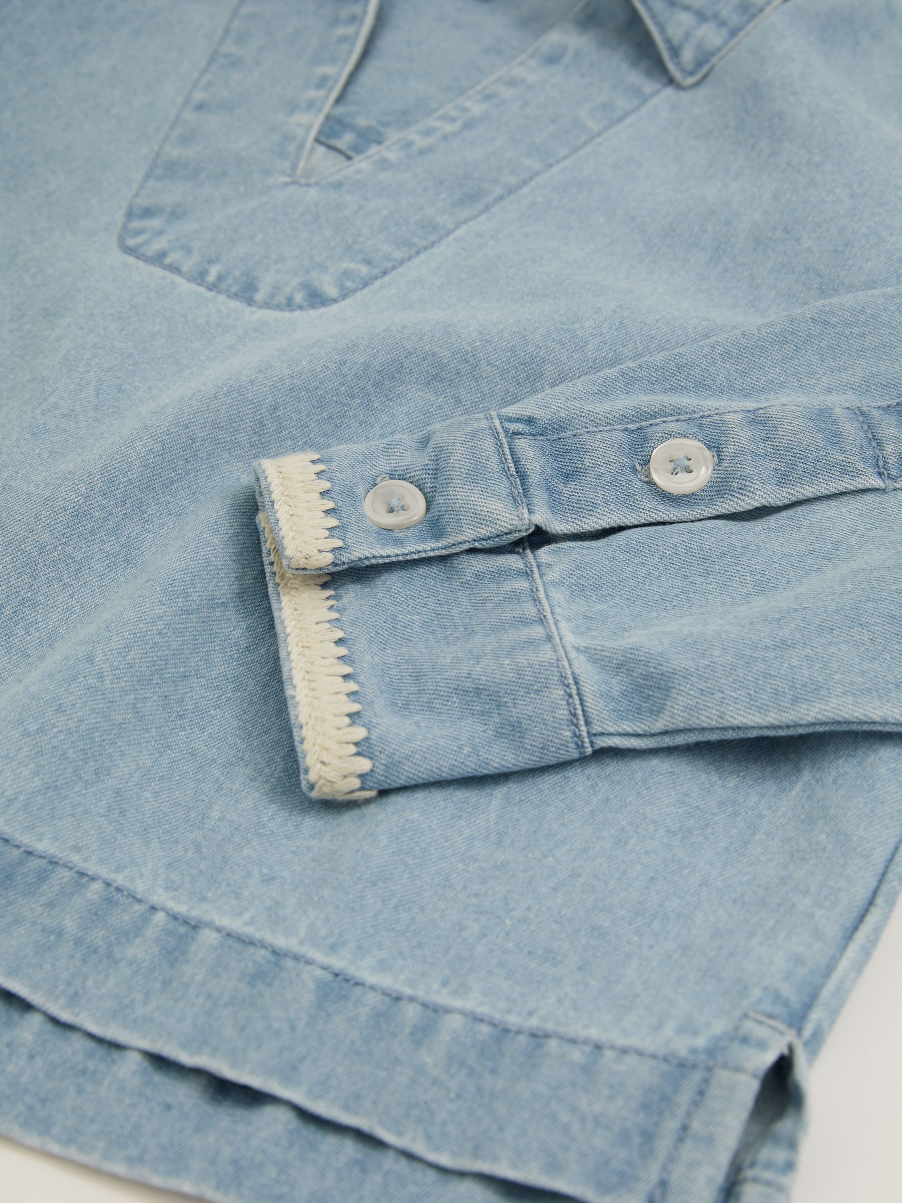 4-9 yrs Chambray Collared Top in Light Blue - Image 4 of 4