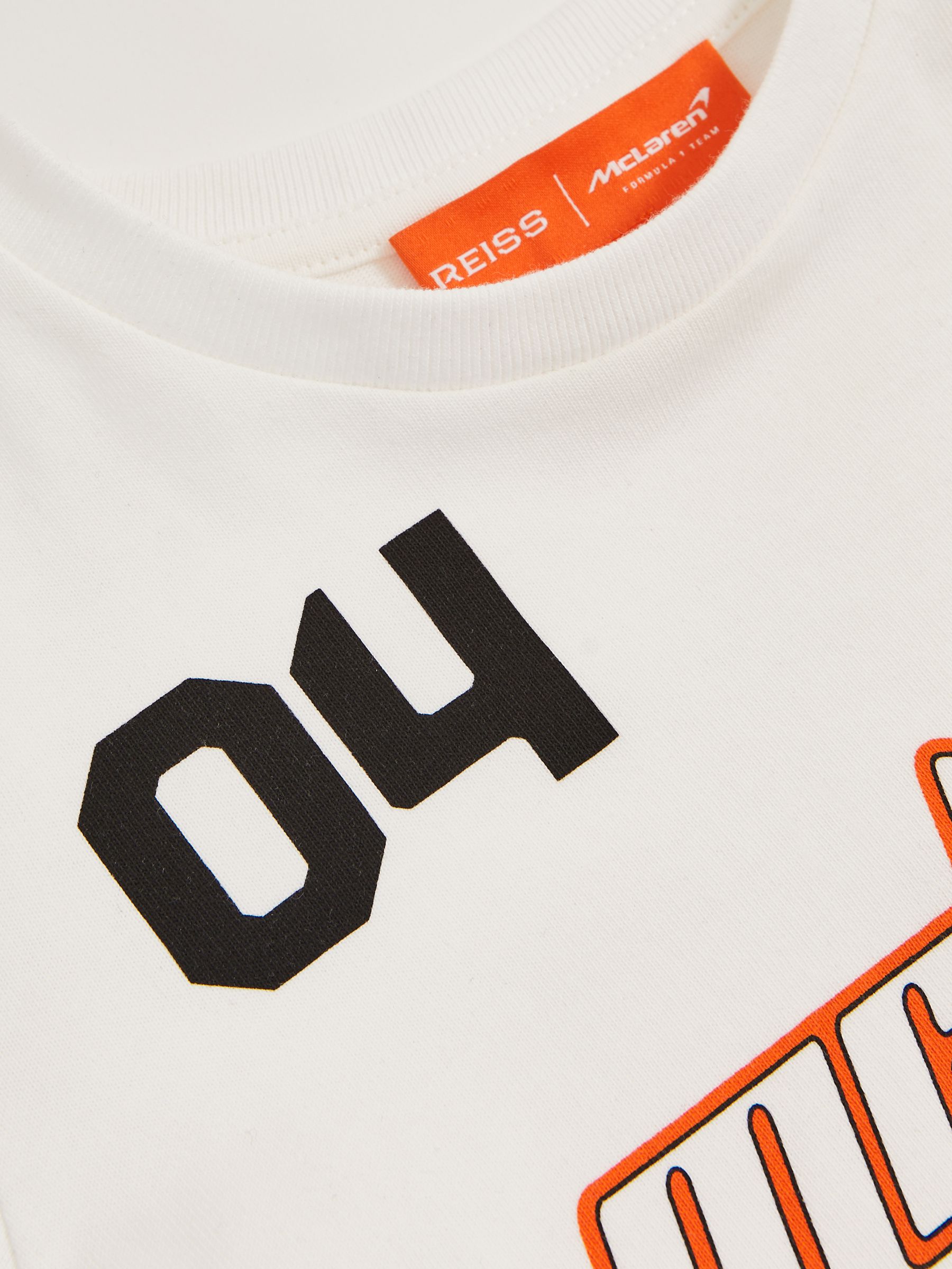 13-14 yrs McLaren F1 Team Cotton Logo T-Shirt Unisex Fit in White - Image 7 of 8