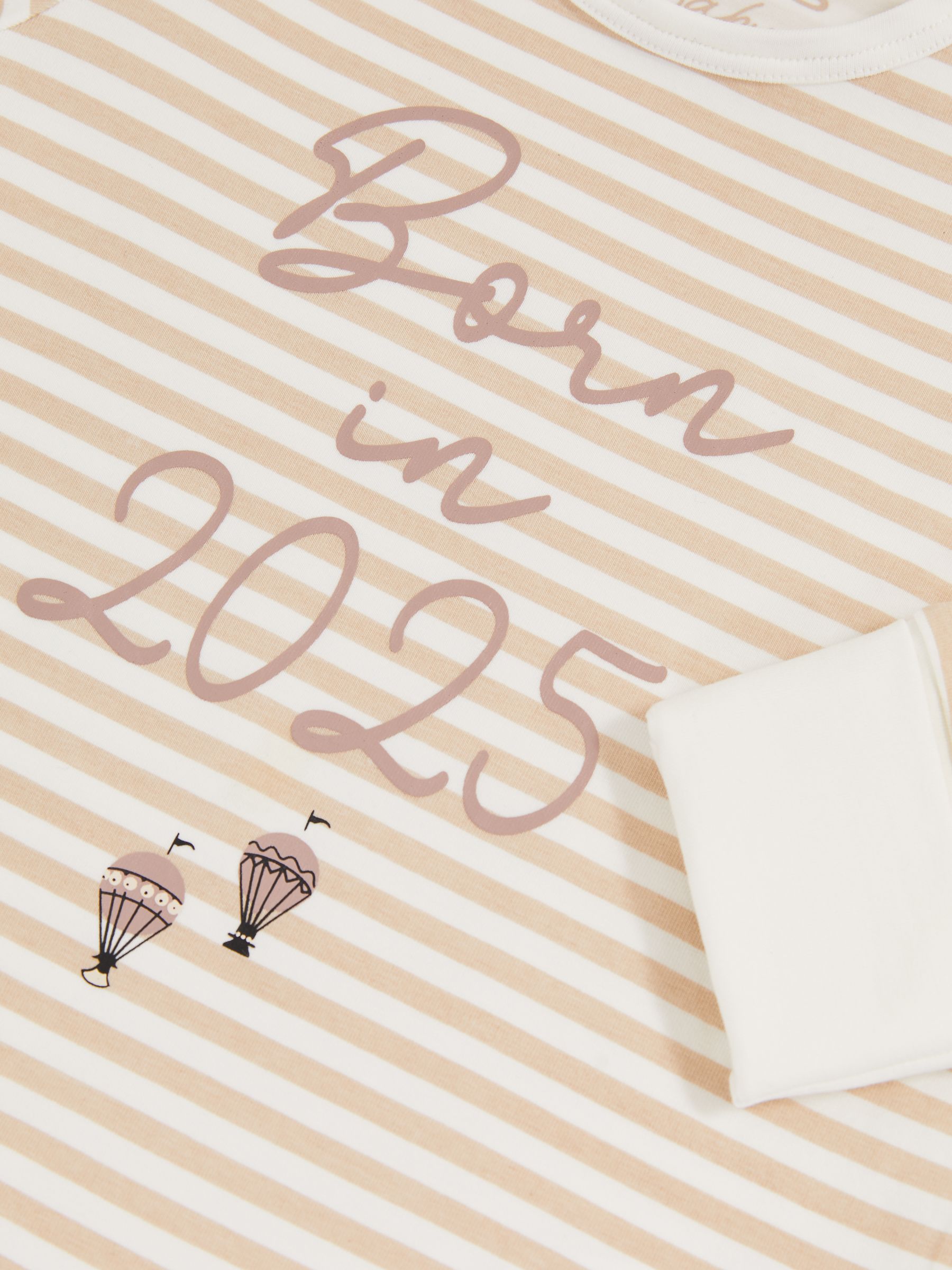 2025 Stripe Print Sleepsuit in Ivory - Image 3 of 4