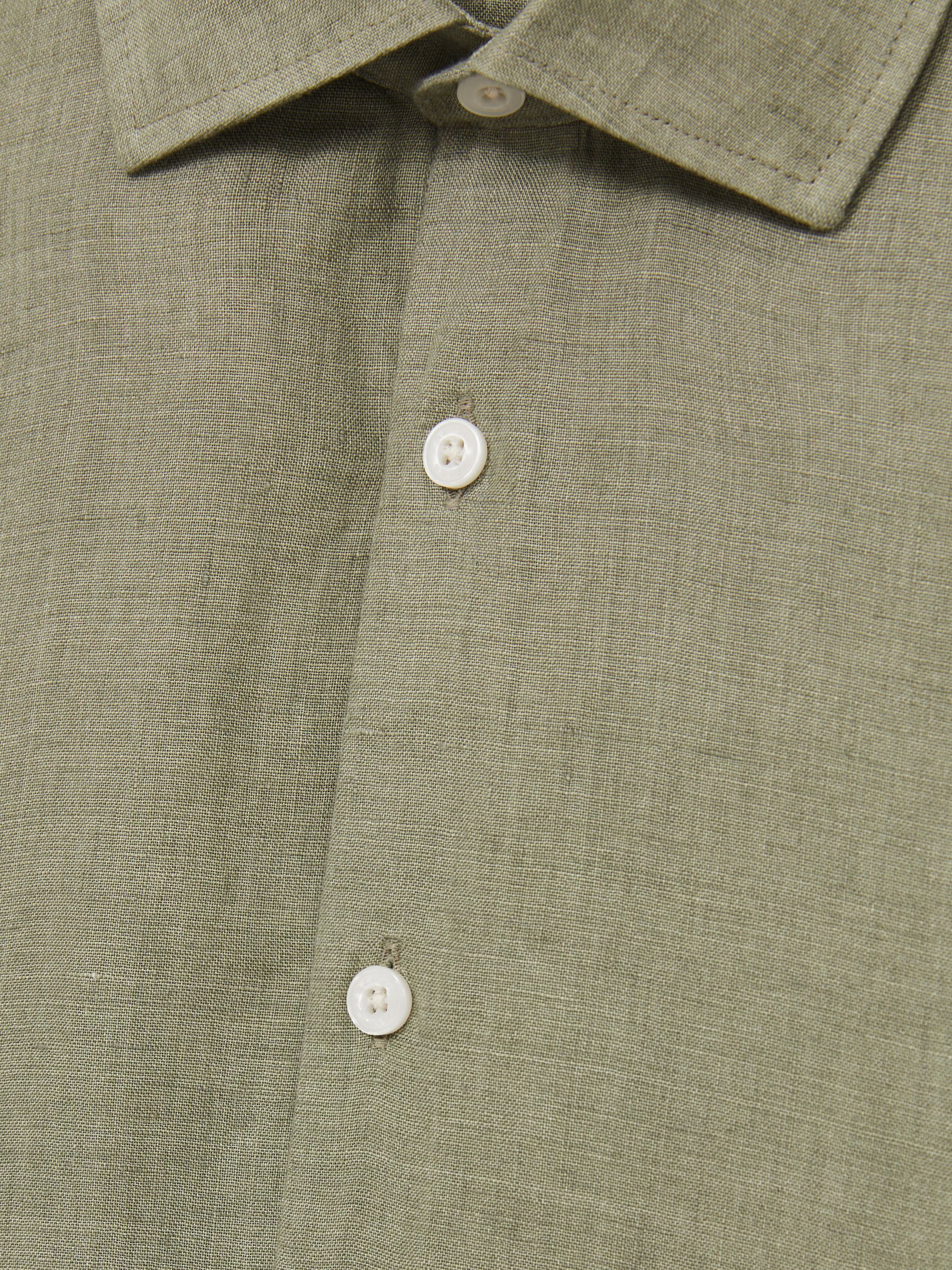 Linen Short-Sleeve Shirt in Thyme Green - Image 7 of 7