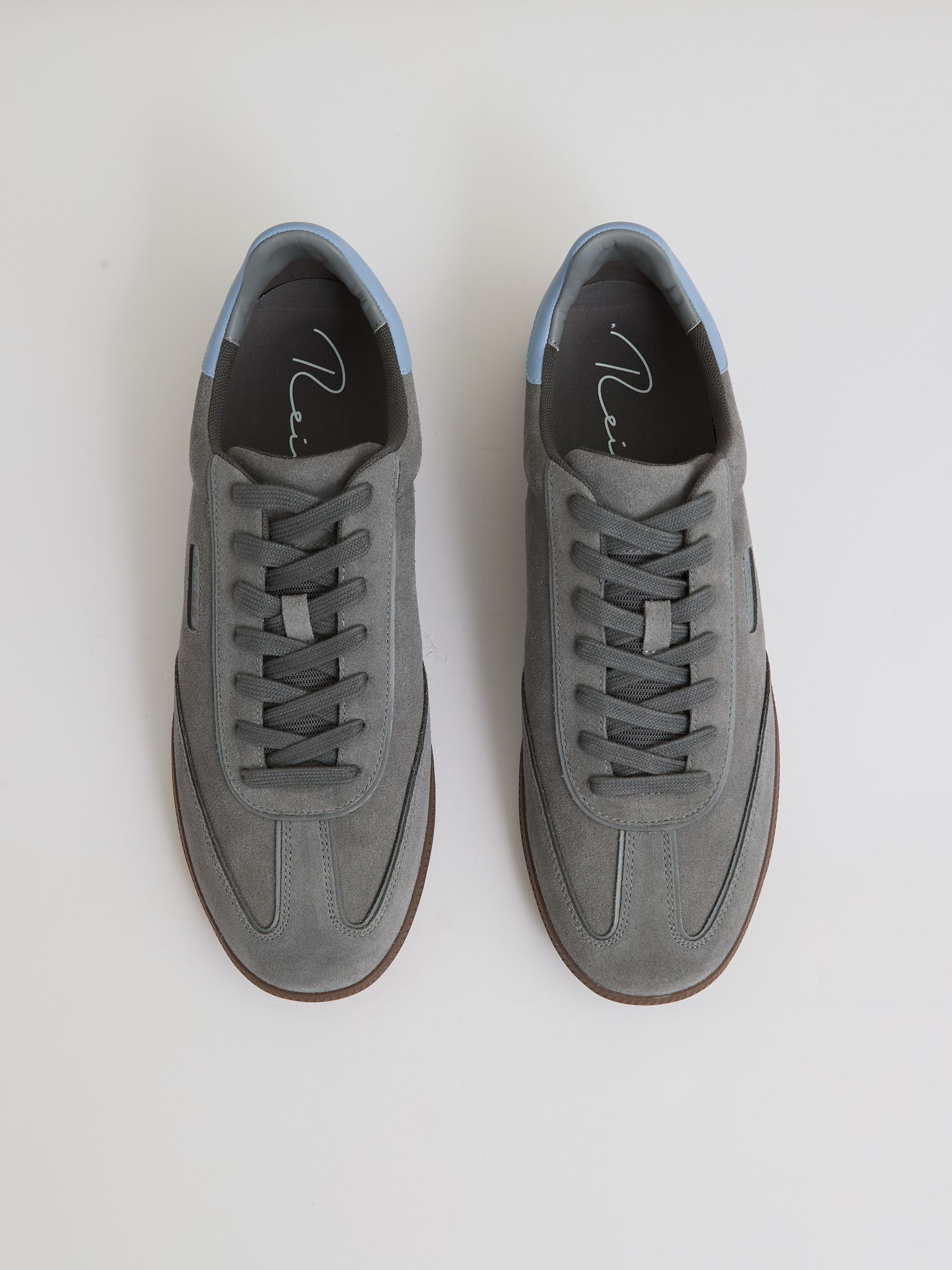 Suede Low-Top Trainers in Dark Grey - Image 3 of 4