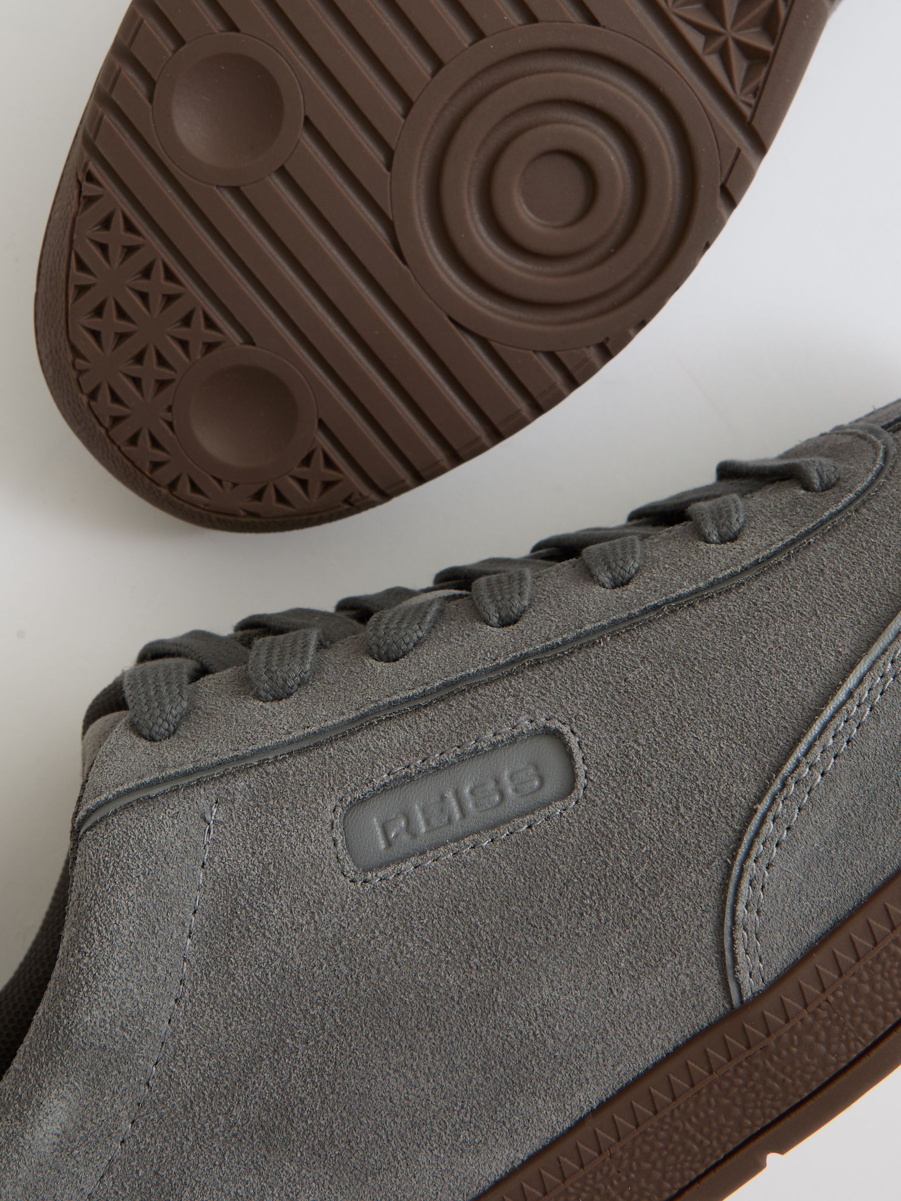 Suede Low-Top Trainers in Dark Grey - Image 4 of 4