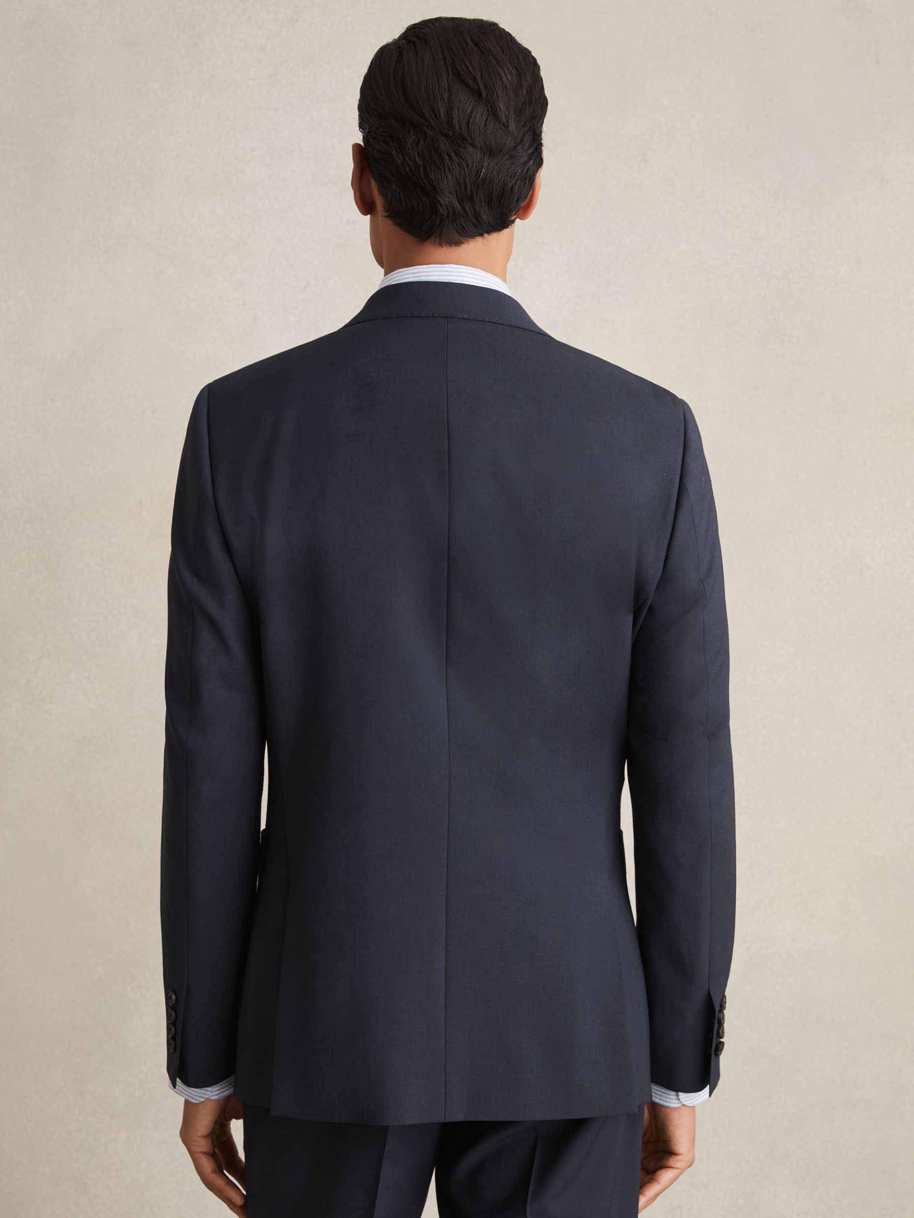 Slim-Fit Double-Breasted Wool-Blend Suit Blazer in Bright Blue - Image 6 of 9