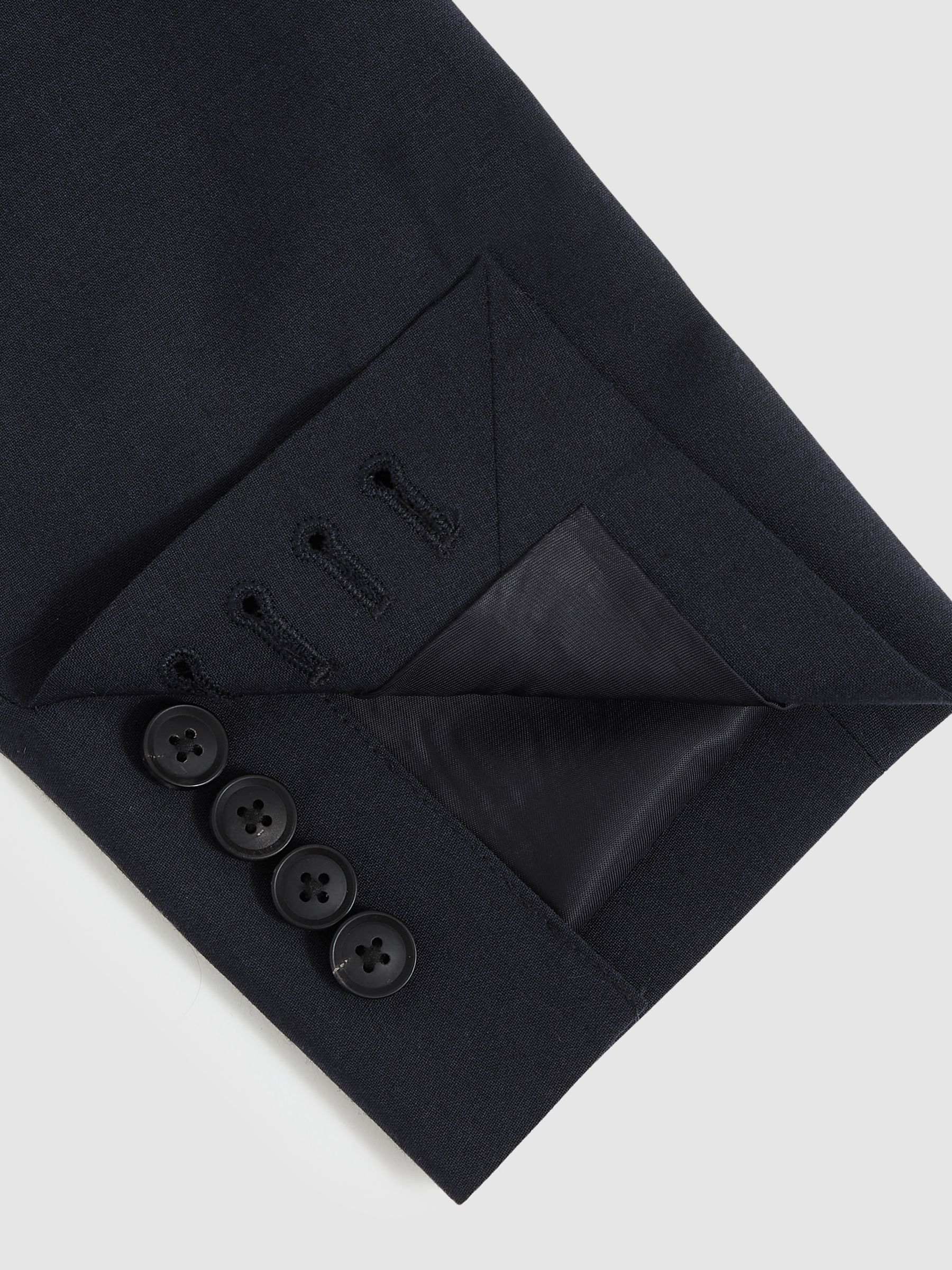 Slim-Fit Double-Breasted Wool-Blend Suit Blazer in Bright Blue - Image 8 of 9