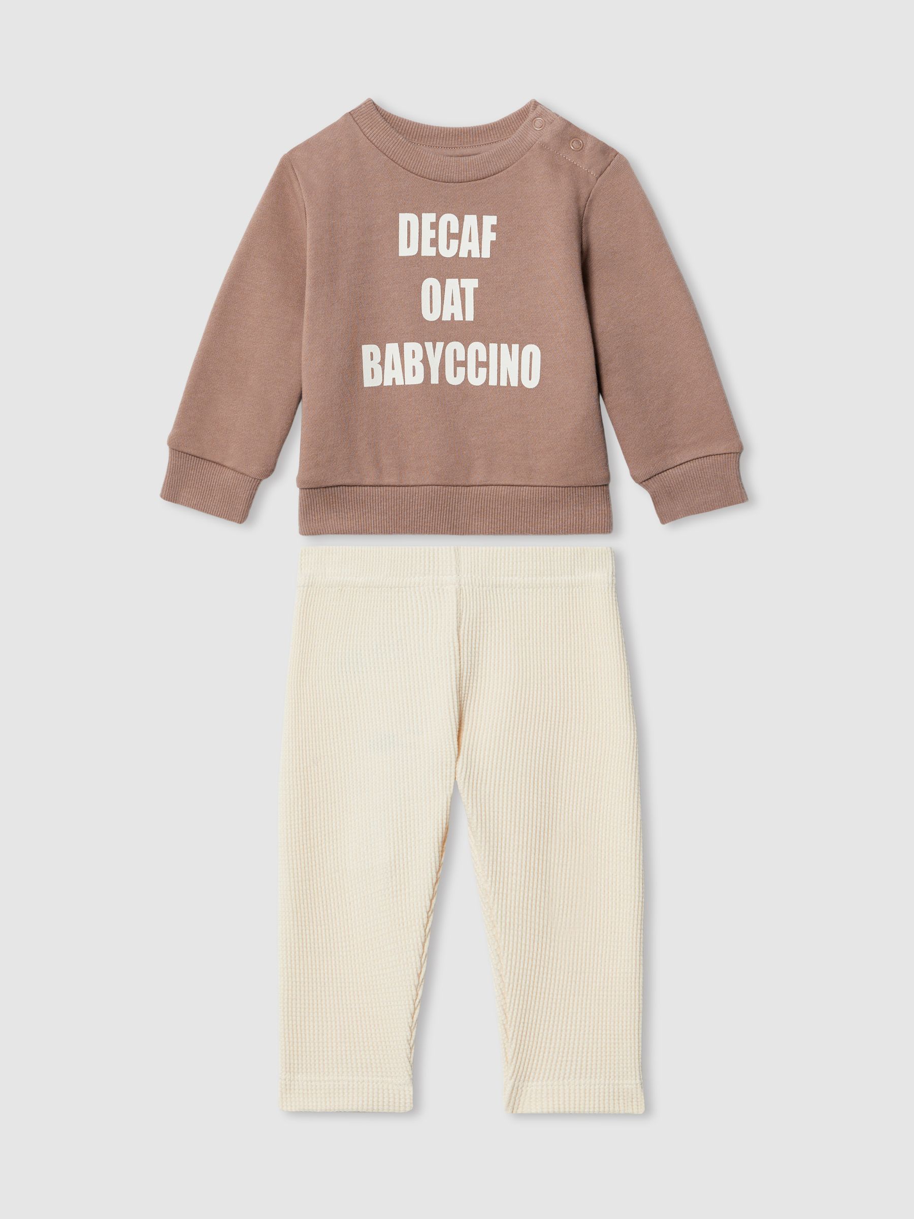Sweatshirt And Leggings Slogan Set in Ivory - Image 2 of 4