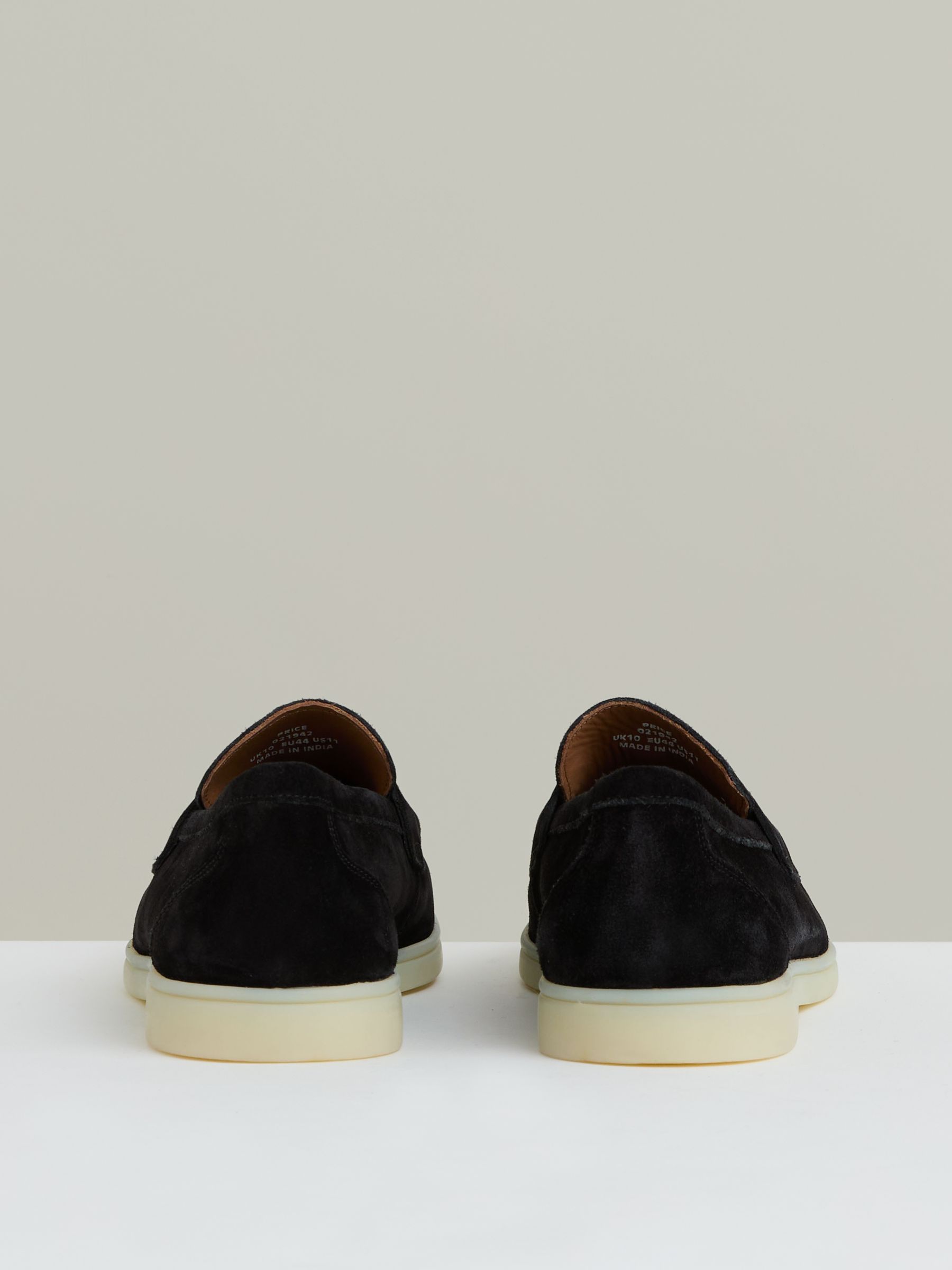 Suede Slip On Tassel Loafers in Black - Image 4 of 5