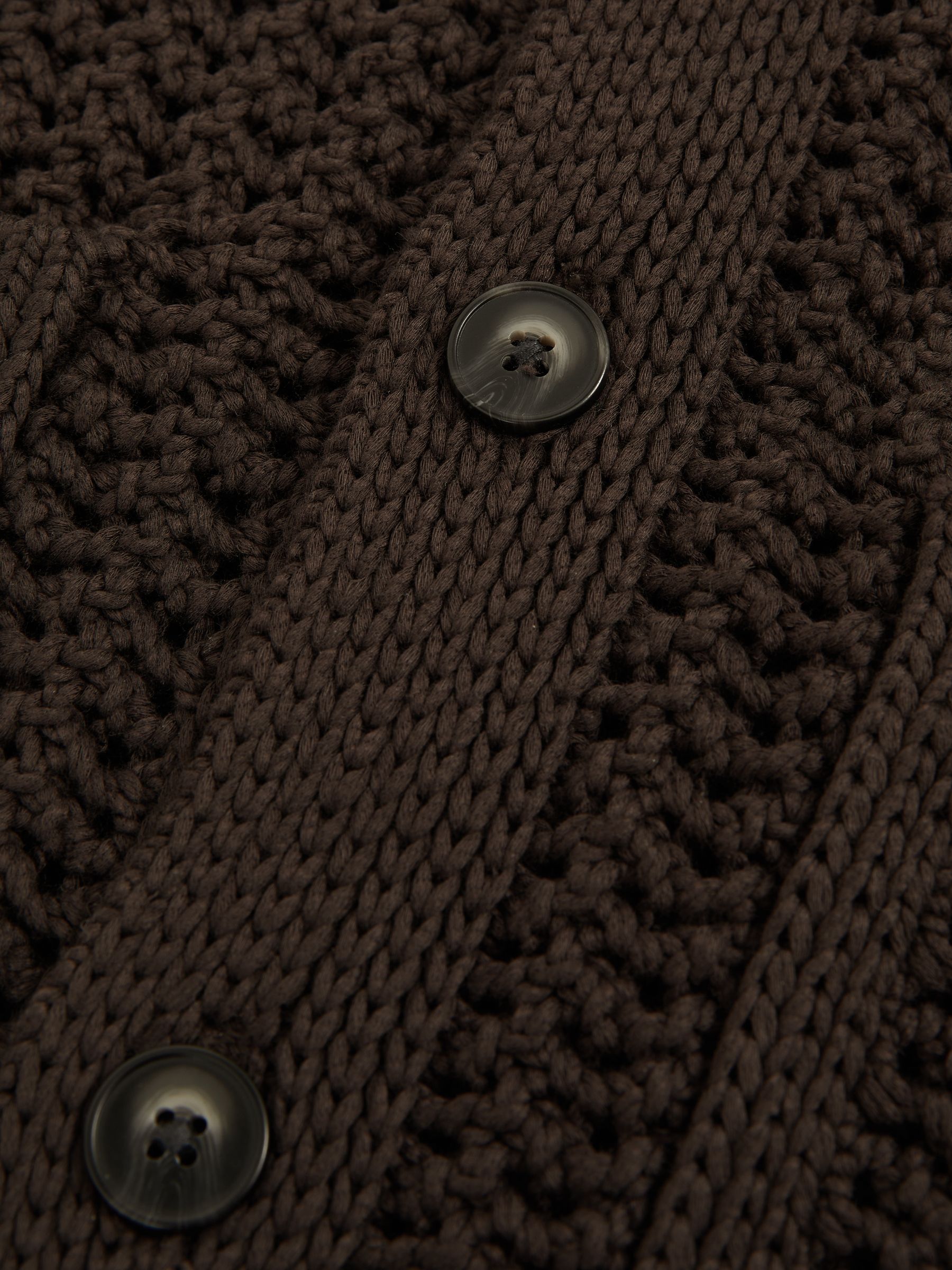 Crochet Button-Through Shirt in Chocolate Brown - Image 7 of 7