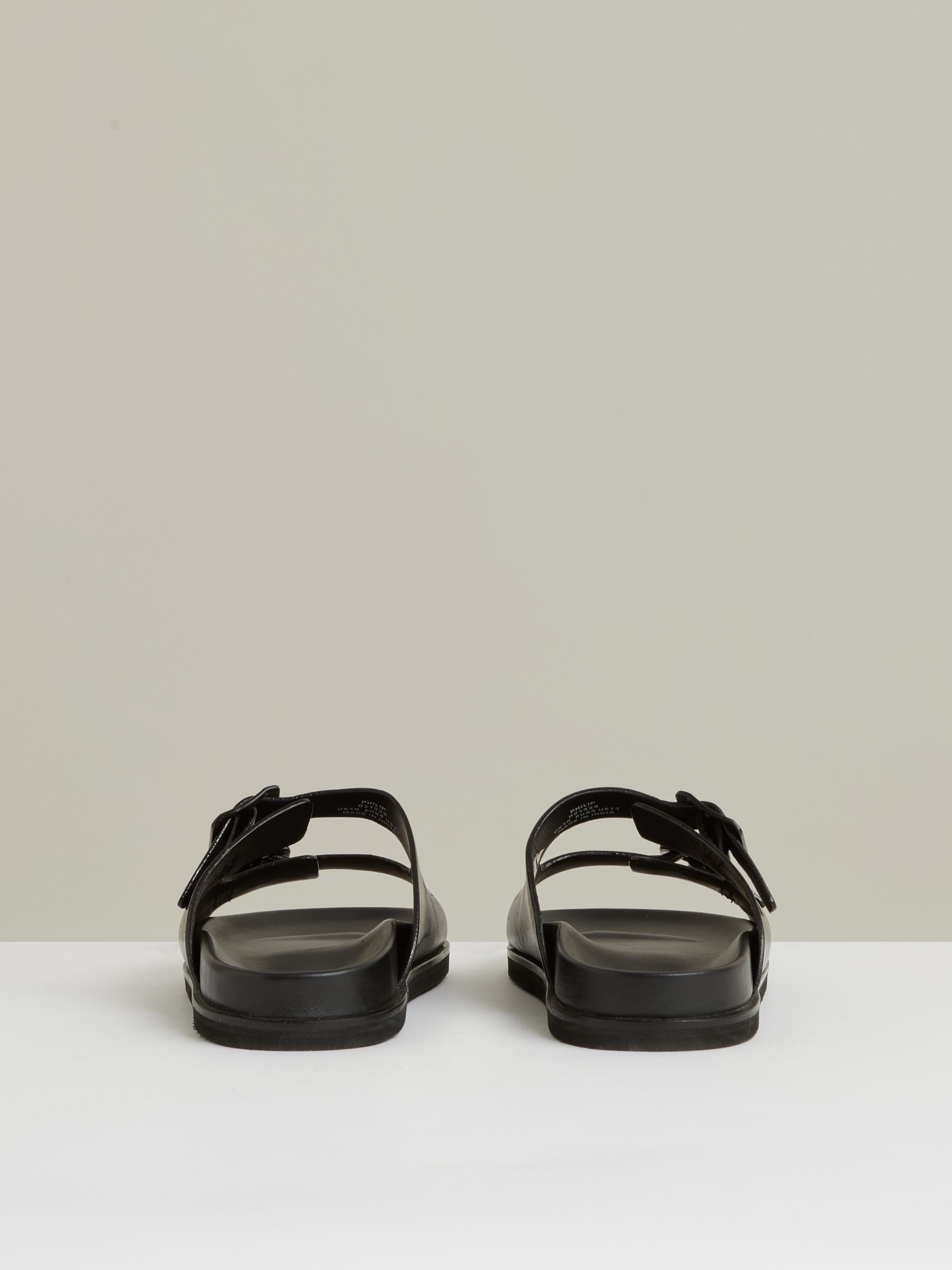 Leather Double-Strap Sandals in Black - Image 4 of 5