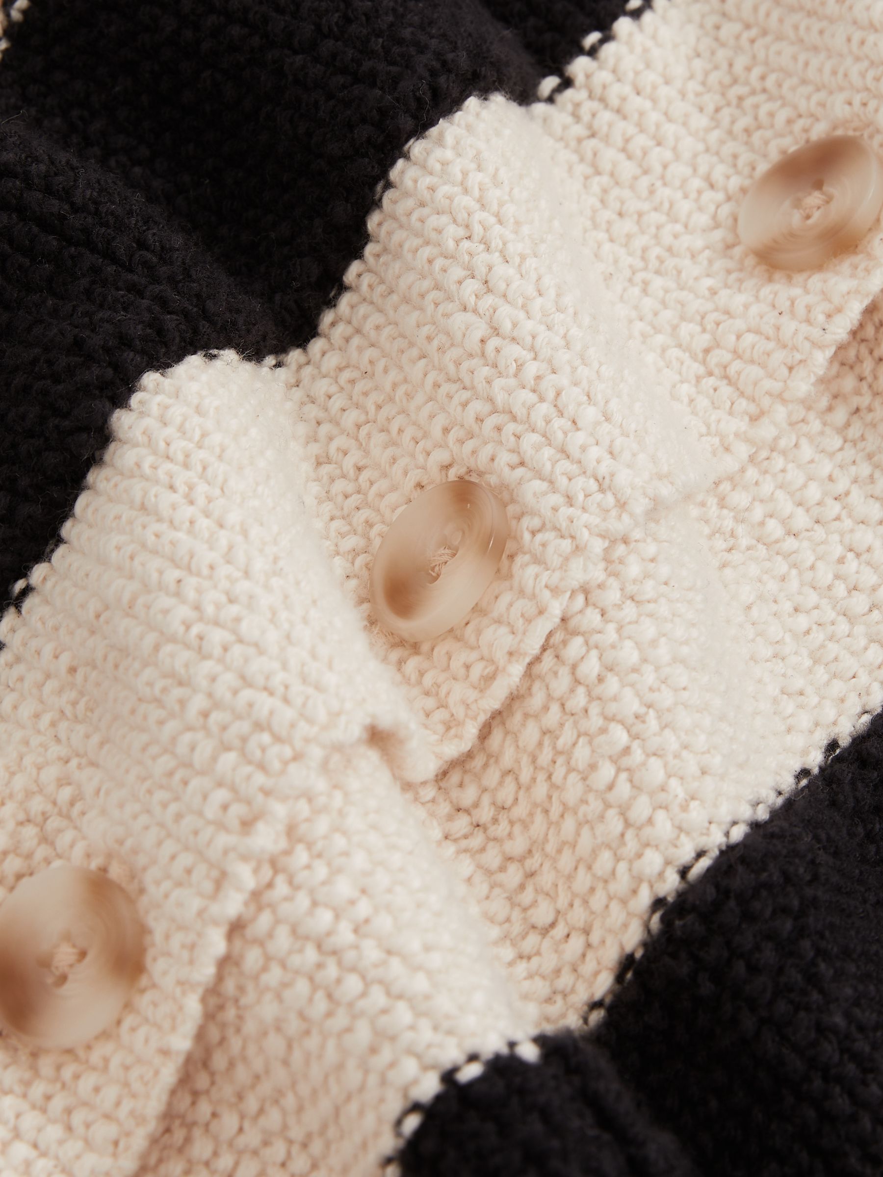 Reiss | Les 100 Ciels Stripe Knit Shirt in Black/Ivory - Image 6 of 6