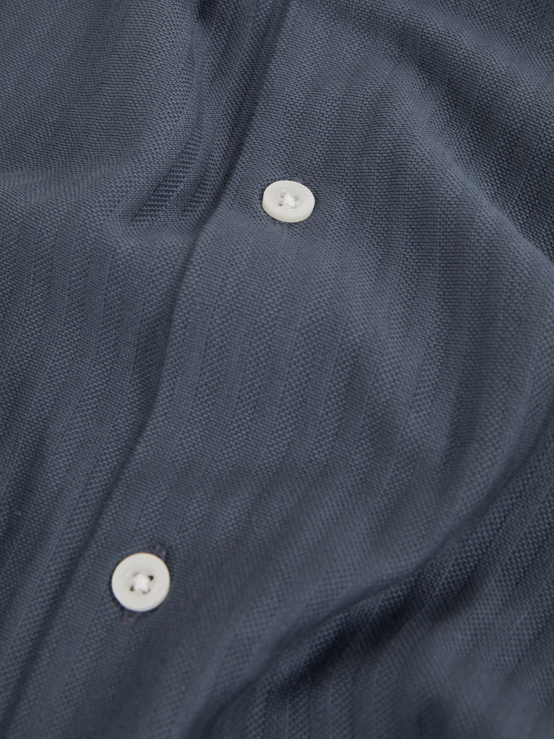 Cotton-Jersey Stripe-Jacquard Shirt in Airforce Blue - Image 6 of 6