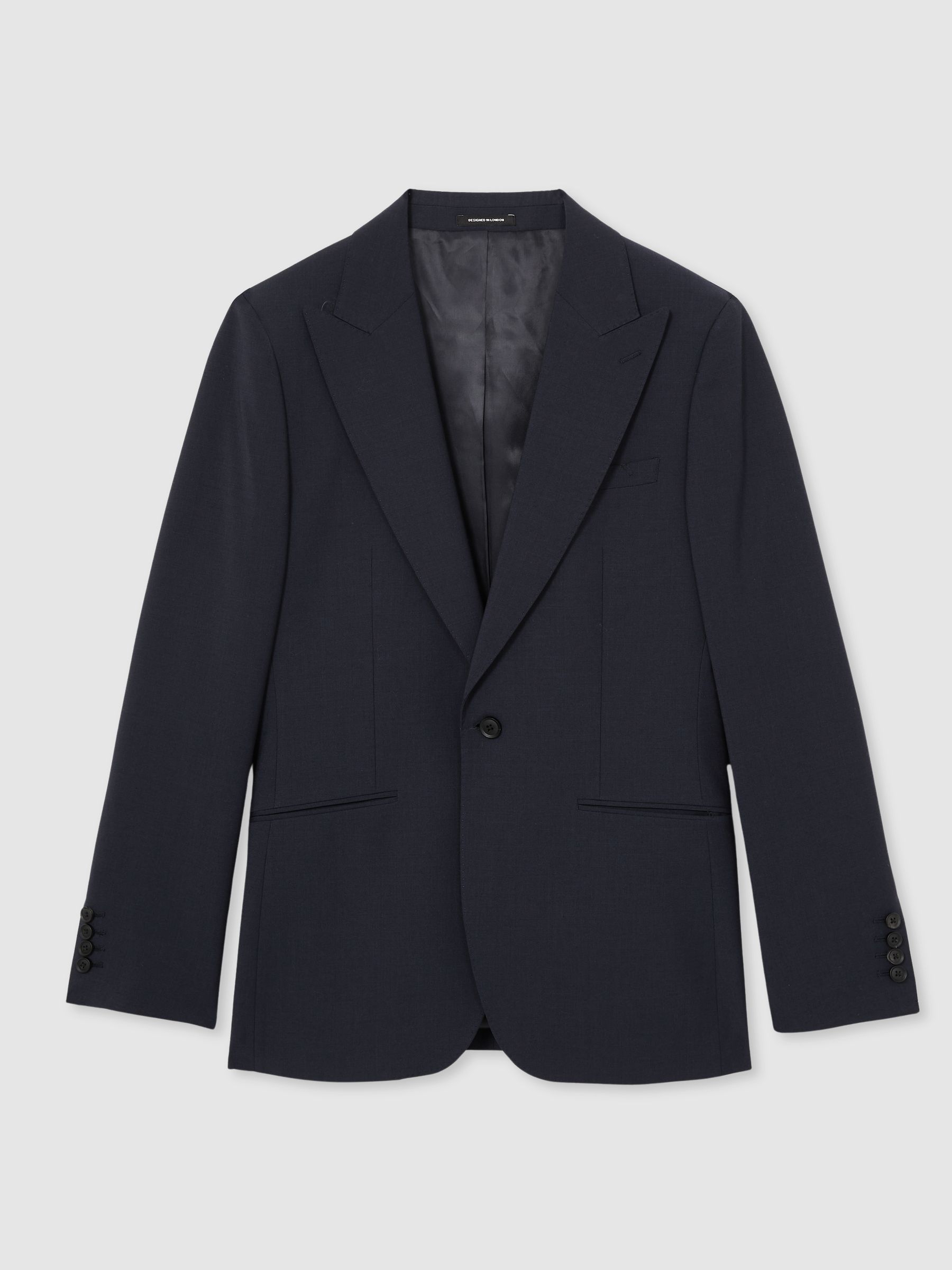 Regular-Fit Single-Breasted Wool-Blend Suit Blazer in Bright Blue - Image 2 of 10