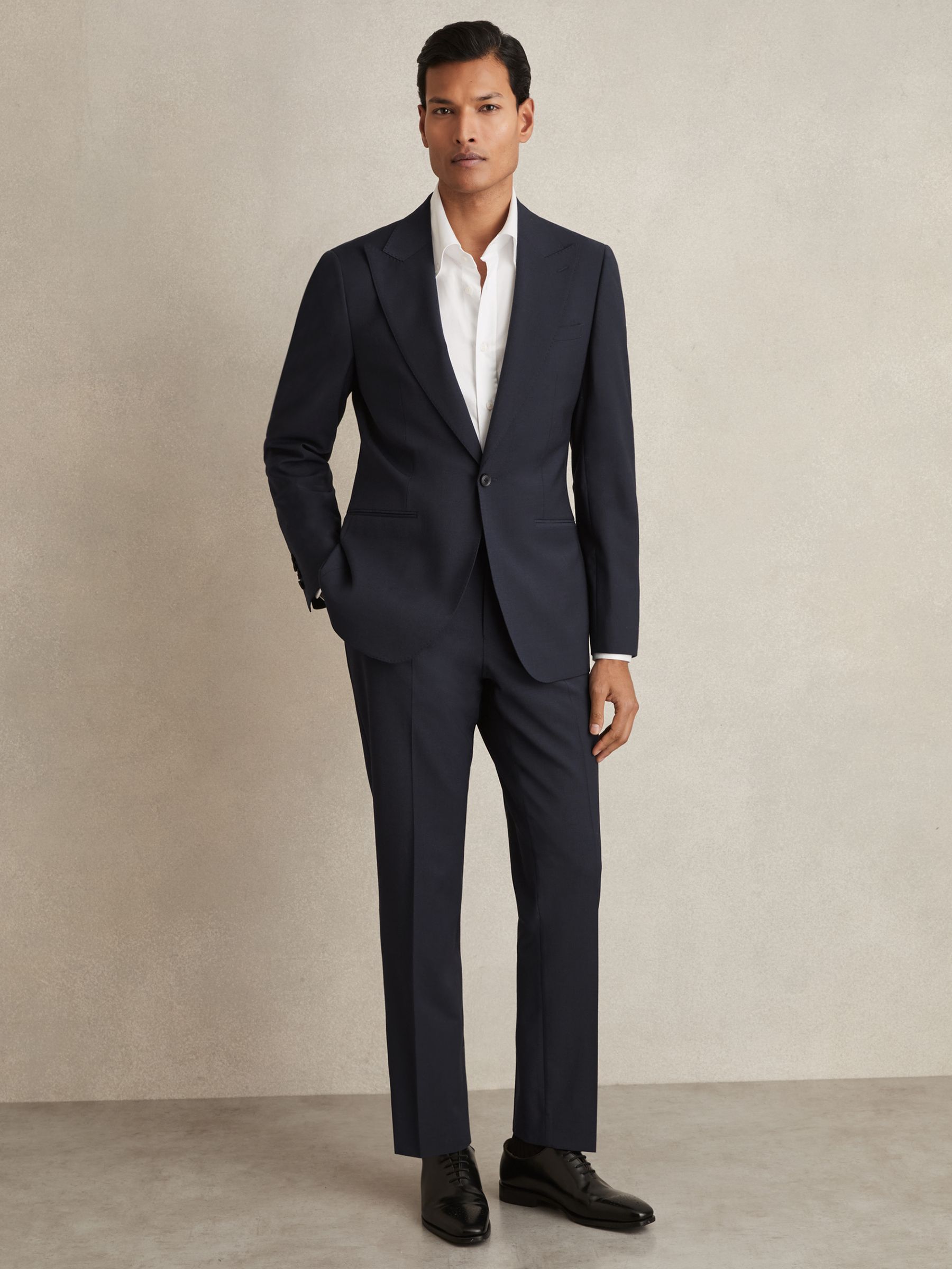 Regular-Fit Single-Breasted Wool-Blend Suit Blazer in Bright Blue - Image 3 of 10