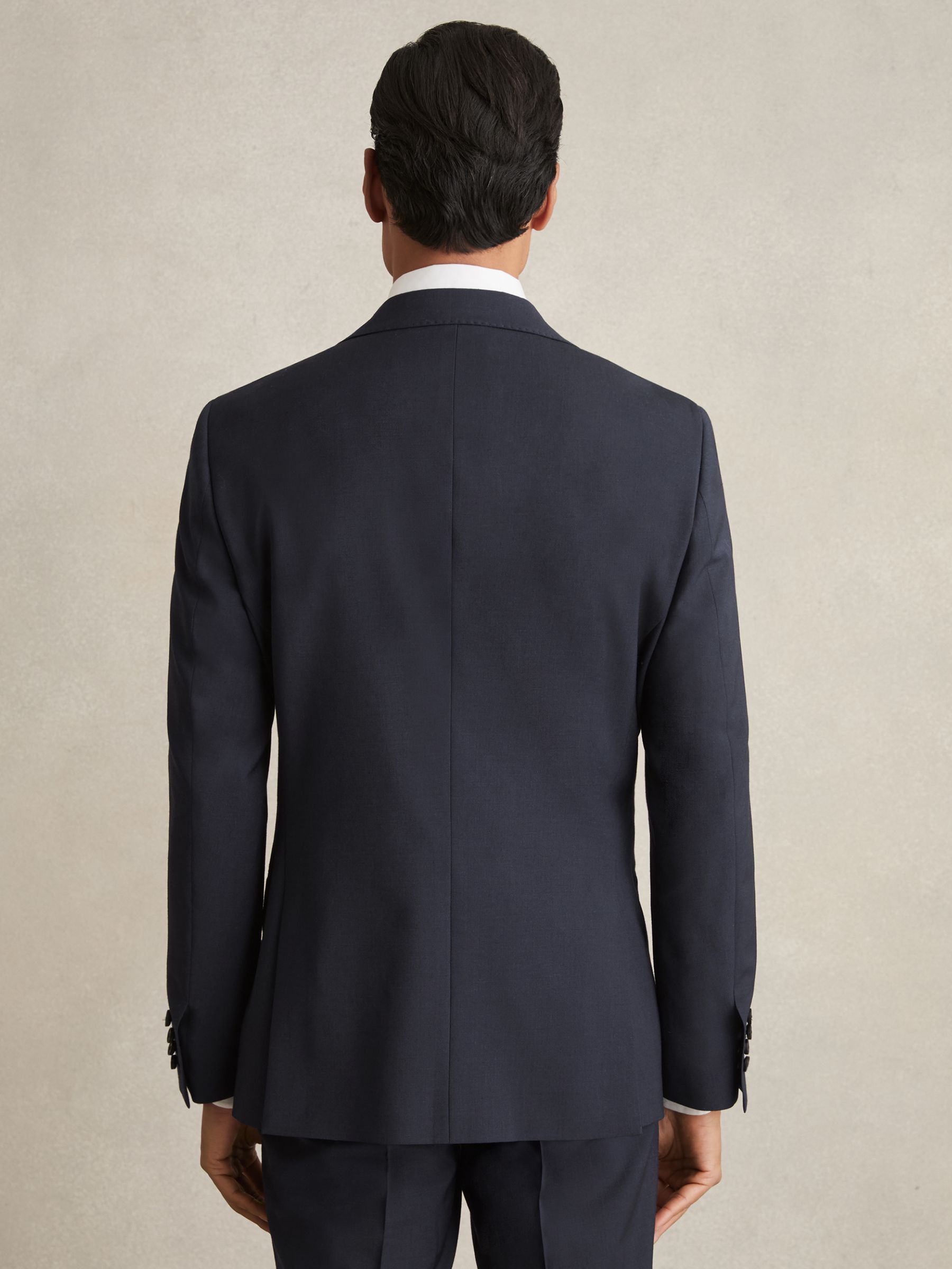 Regular-Fit Single-Breasted Wool-Blend Suit Blazer in Bright Blue - Image 7 of 10